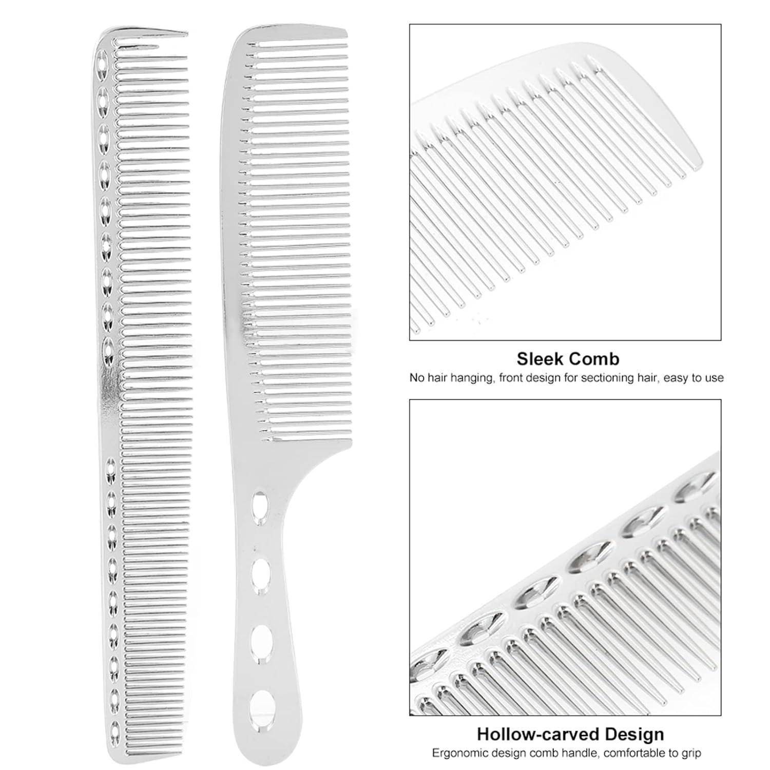 Aluminium Metall HaarKamm Set für Haarstyling & Schneiden