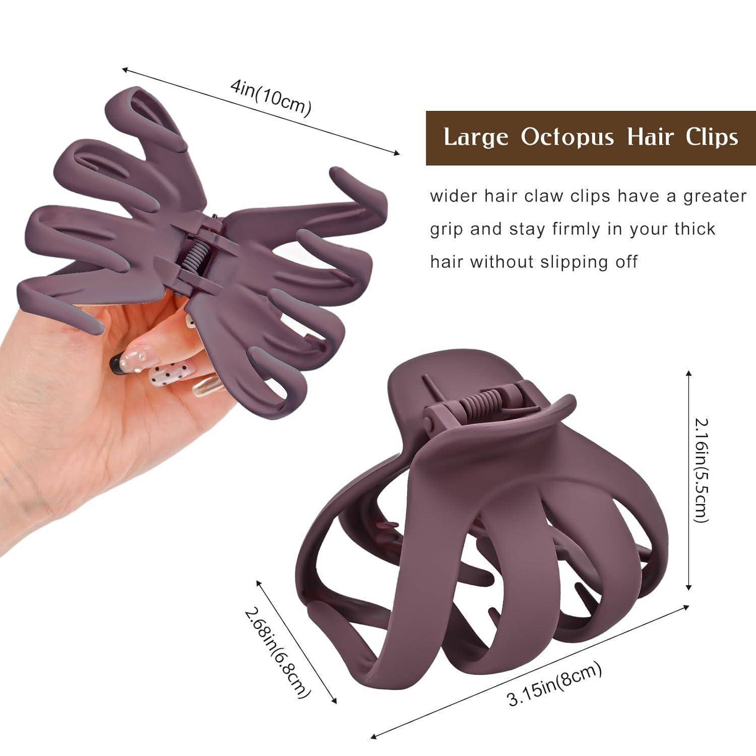 Octopus Haarspangen 5er Set für dickes lockiges langes Haar in