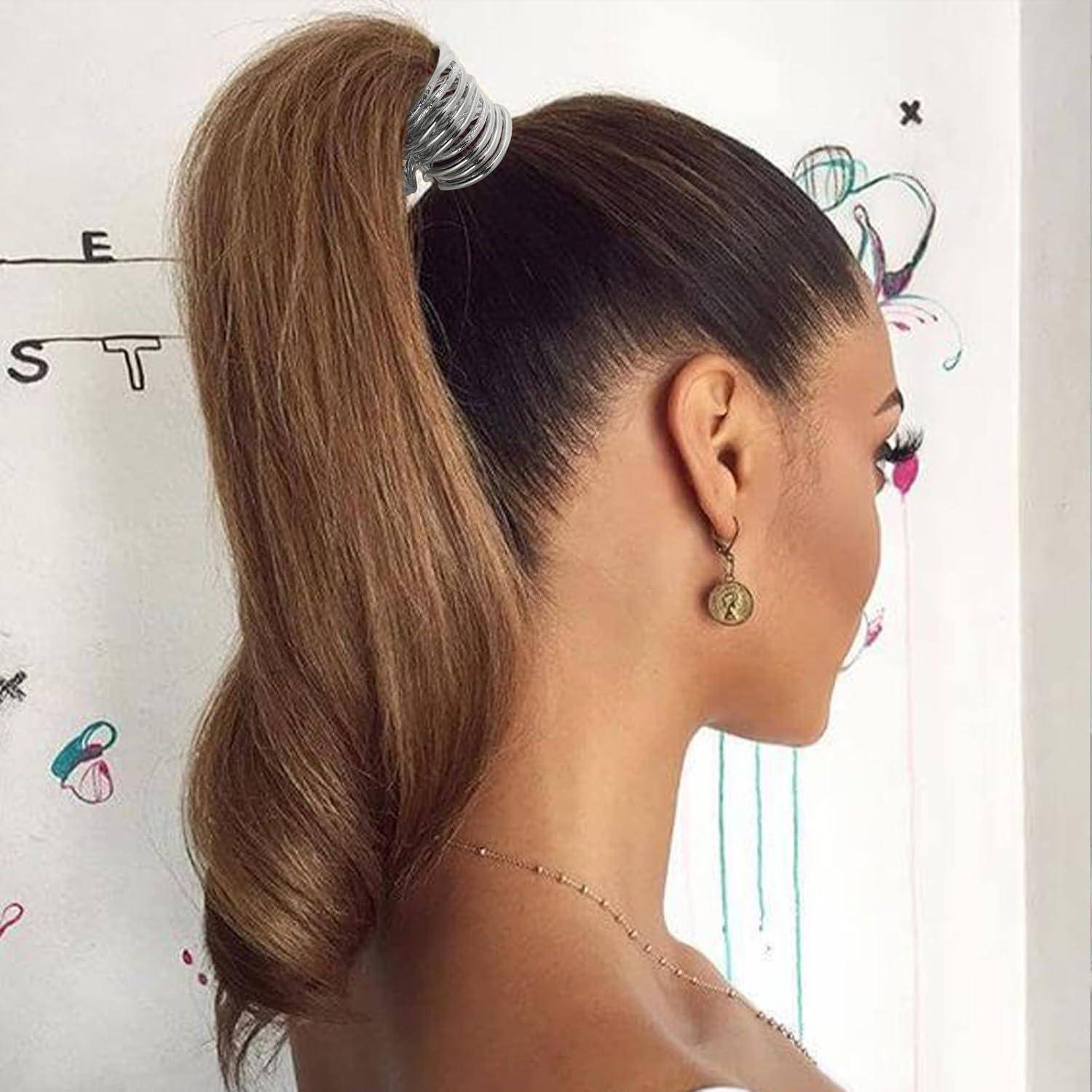Haarklammer Metall Pferdeschwanz Clips Haarspangen Damen Rutschfest