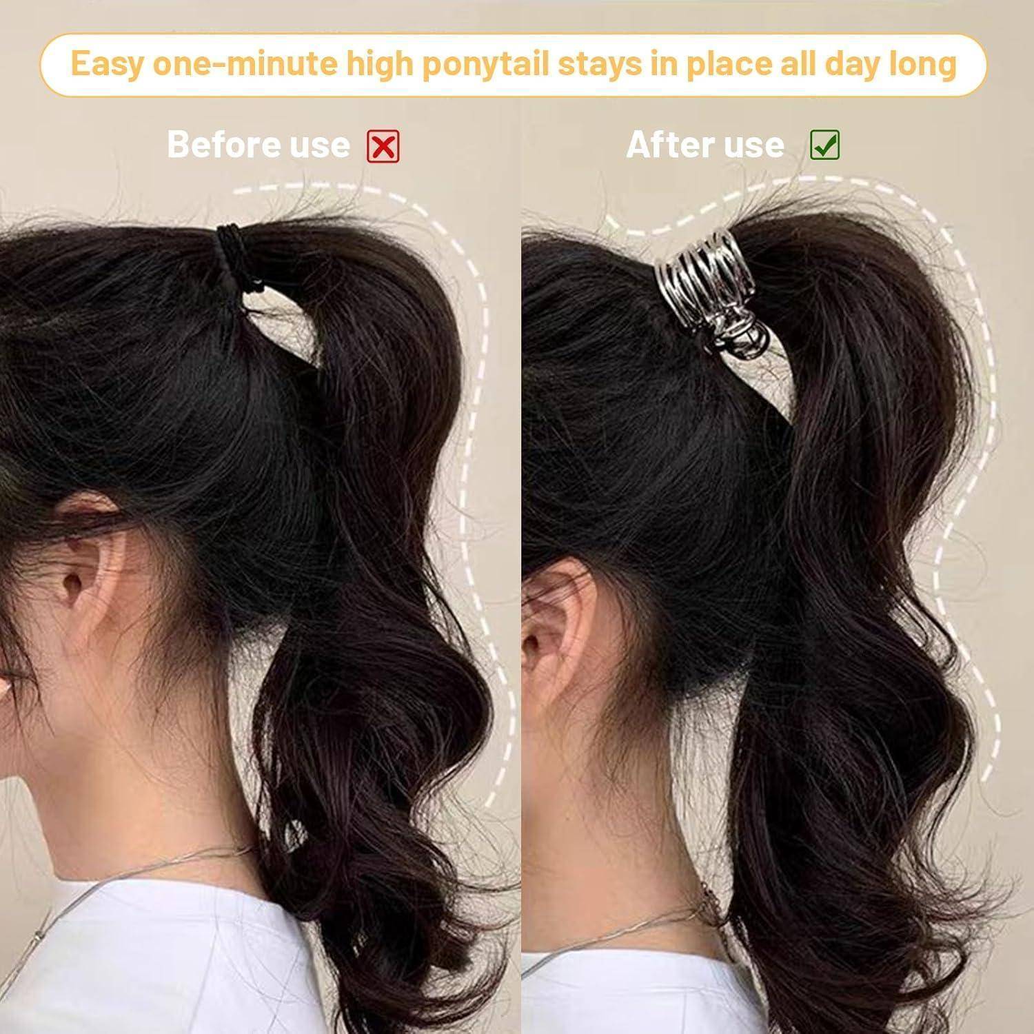 Haarklammer Metall Pferdeschwanz Clips Haarspangen Damen Rutschfest