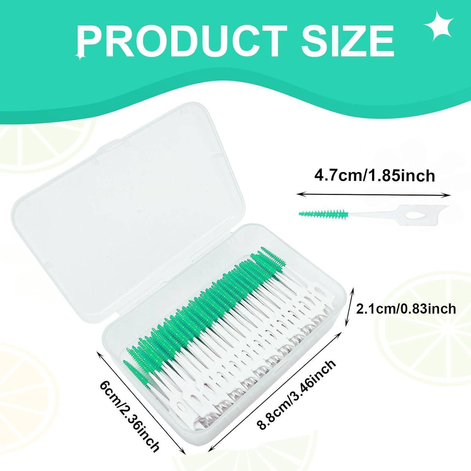 280 Stück Silikon Interdentalbürsten Dual-Use Zahnseide Stick Grün