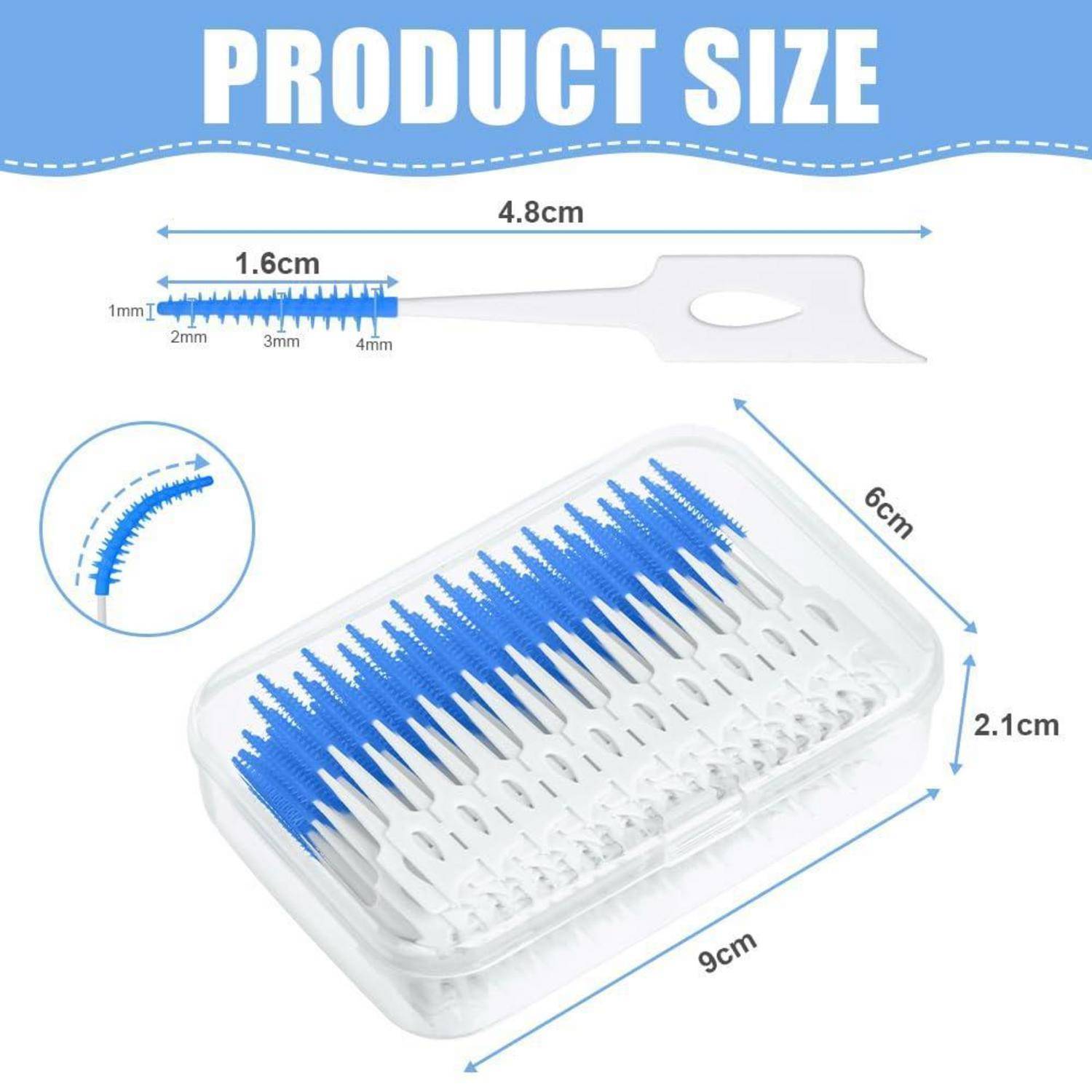 Interdentalbürsten 220 Stück Silikon Zahnzwischenraumbürsten Dual-Use