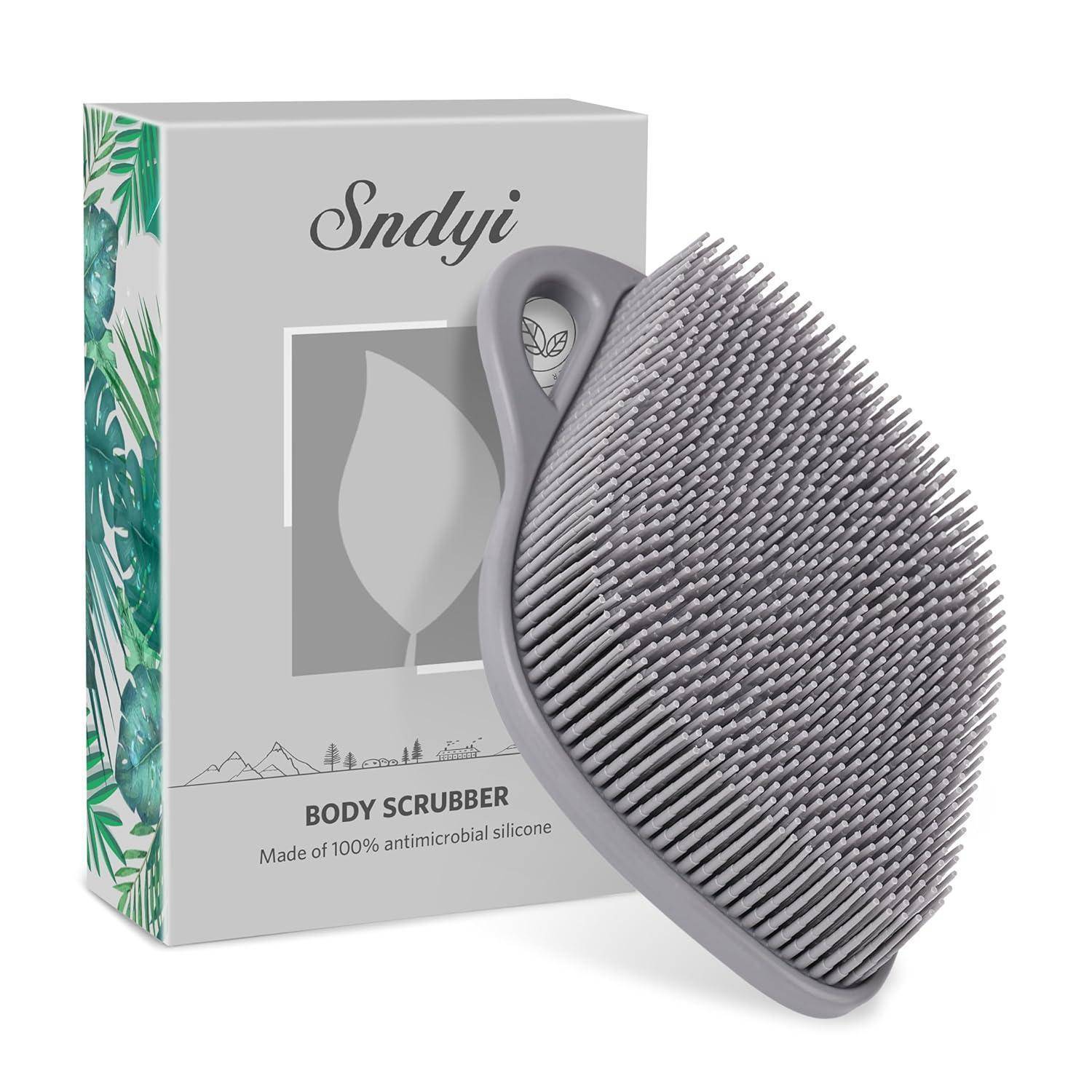 Silikon Körperbürste für Sanftes Peeling und Massage, Grau