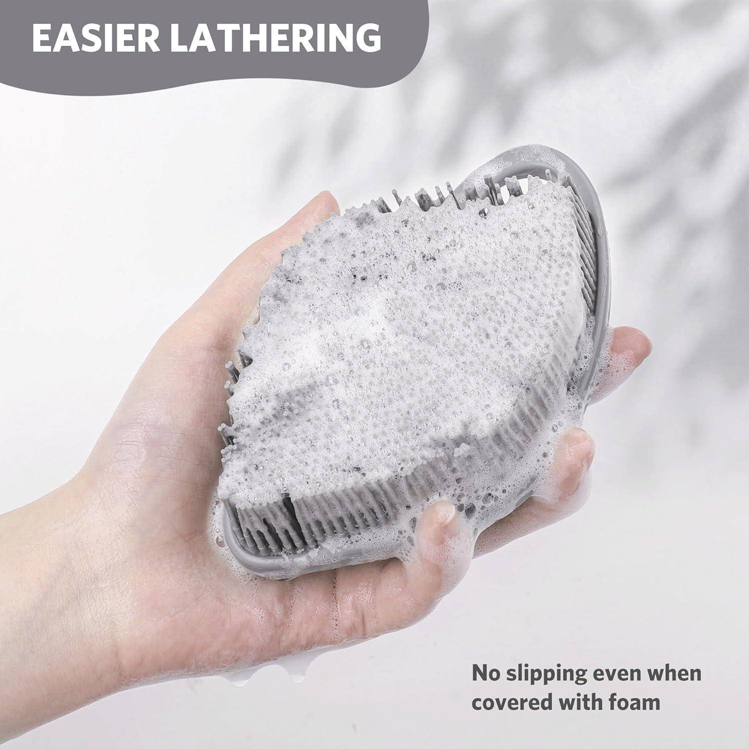 Silikon Körperbürste für Sanftes Peeling und Massage, Grau