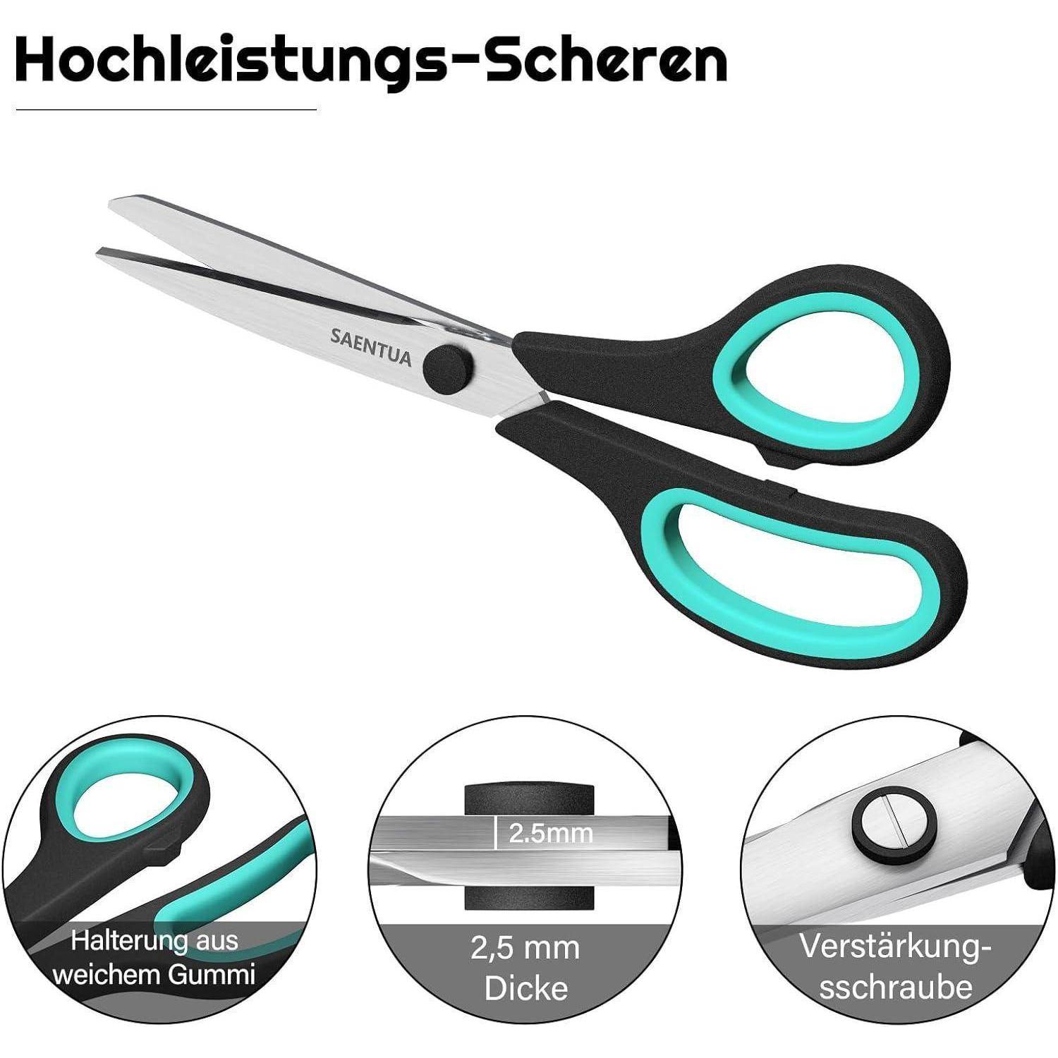 Edelstahl Scheren Set 3 Stück 21cm ultrascharfe Klingen für Büro