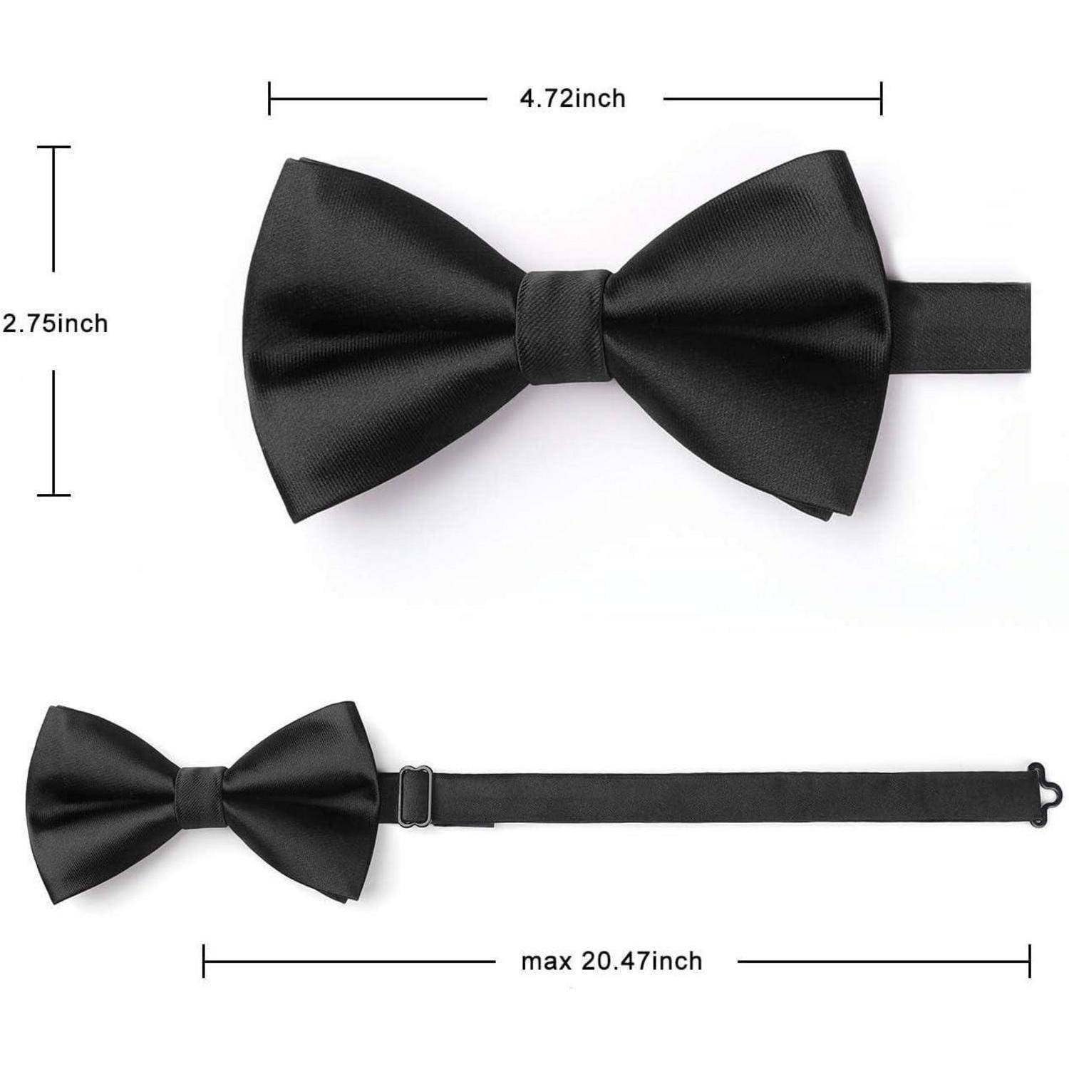 Fliege Herren Einstecktuch einstellbar Smoking Hochzeit A Schwarz 2