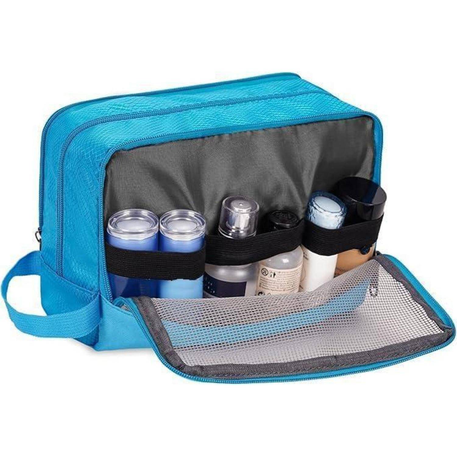 Kulturbeutel Herren Damen Reise Kosmetiktasche A-pures Himmelblau