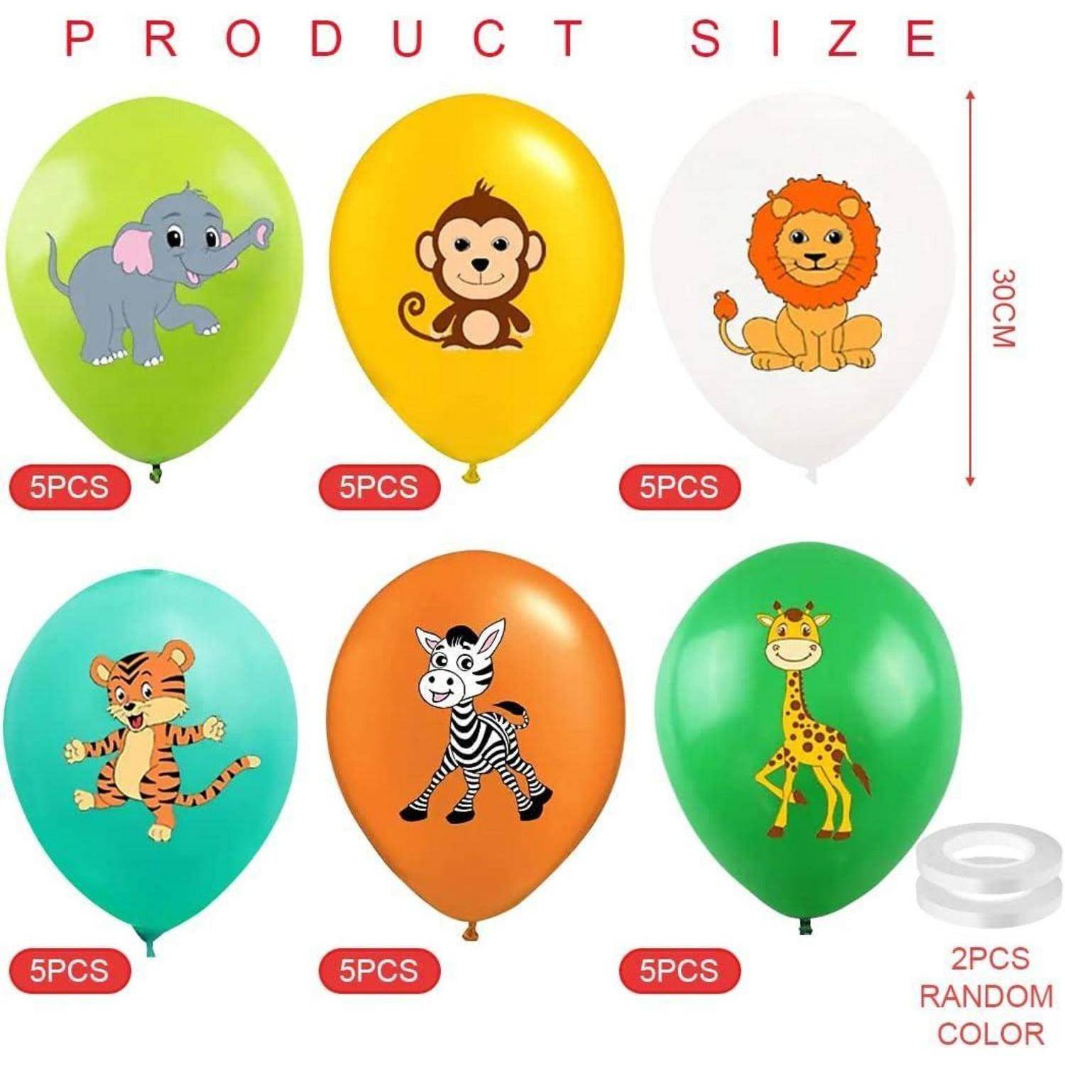 Luftballons Dschungel Safari 30 Stück 12 Zoll Latex Tier A