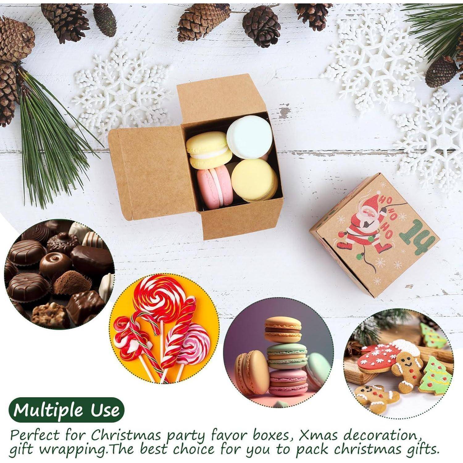 Adventskalender 24 Geschenkbox Weihnachten Boxen Basteln Kraftpapier