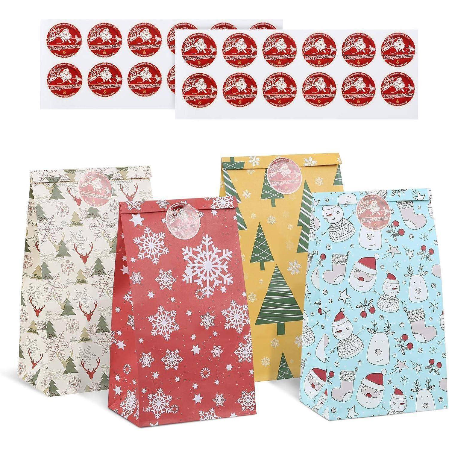 Geschenktüten 24 Weihnachten Adventskalender Aufkleber B