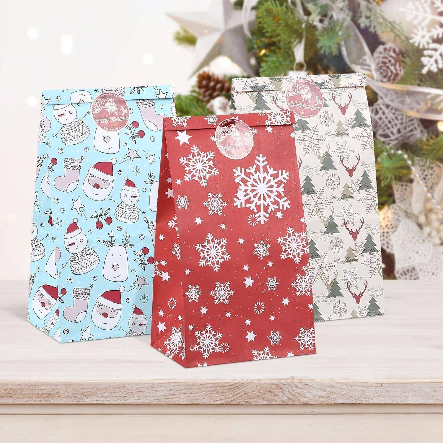 Geschenktüten 24 Weihnachten Adventskalender Aufkleber B
