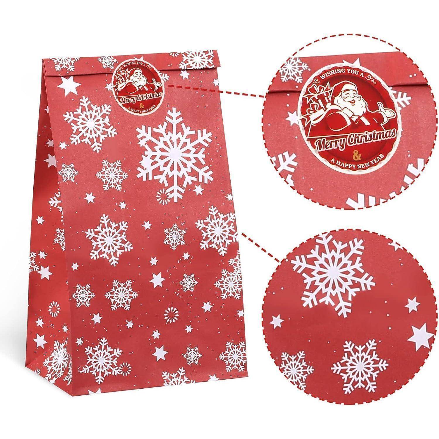 Geschenktüten 24 Weihnachten Adventskalender Aufkleber B