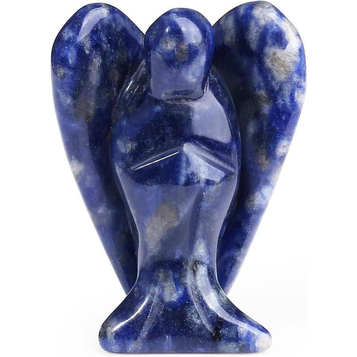 Schutzengel Figur Sodalith Kristall Reiki Geschenk I-blauer Sodalith