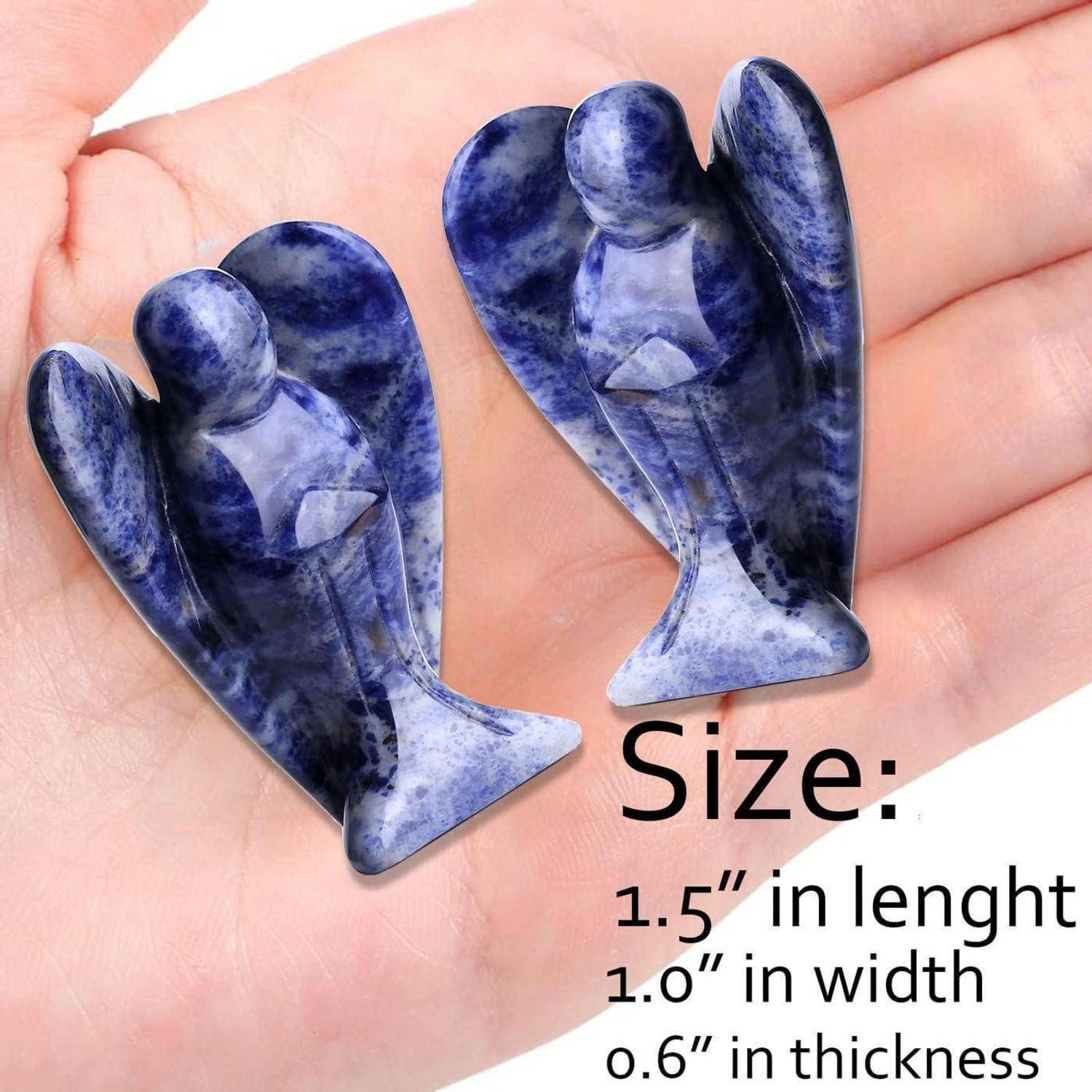 Schutzengel Figur Sodalith Kristall Reiki Geschenk I-blauer Sodalith
