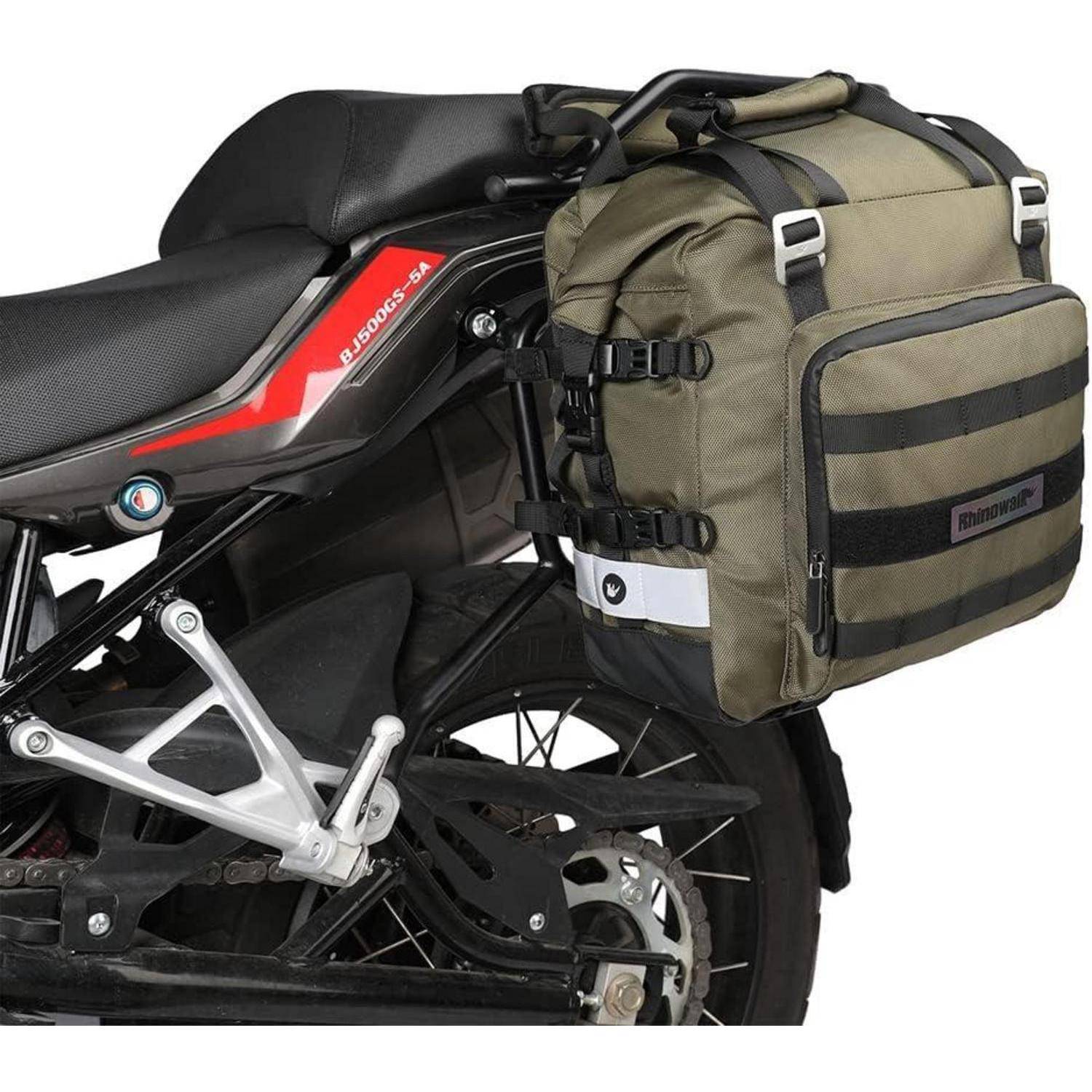 Motorrad Satteltasche wasserdicht Schnellverschluss Adventure Grün 20L