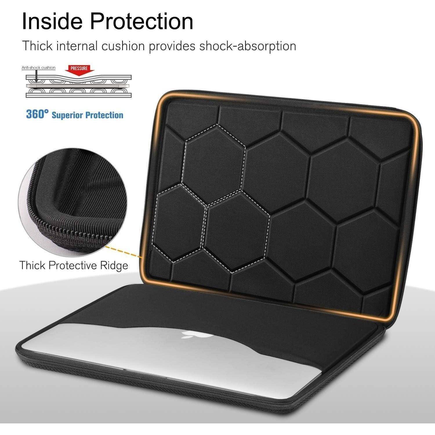 Laptop Tasche Hartschale Stoßfest 13,6 Zoll MacBook Schwarz 13-14 Zoll