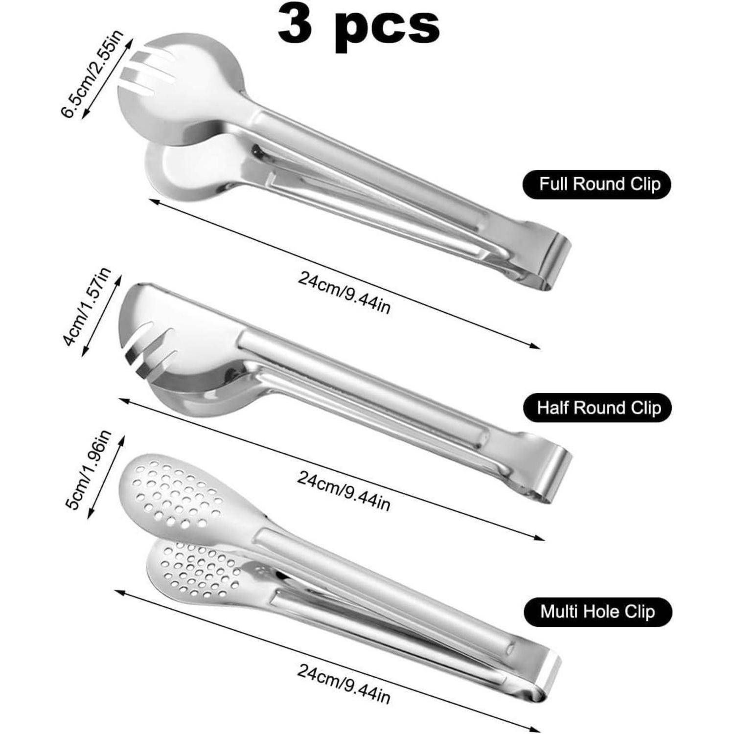 Küchenzange 3er-Set Edelstahl multifunktional 24 cm