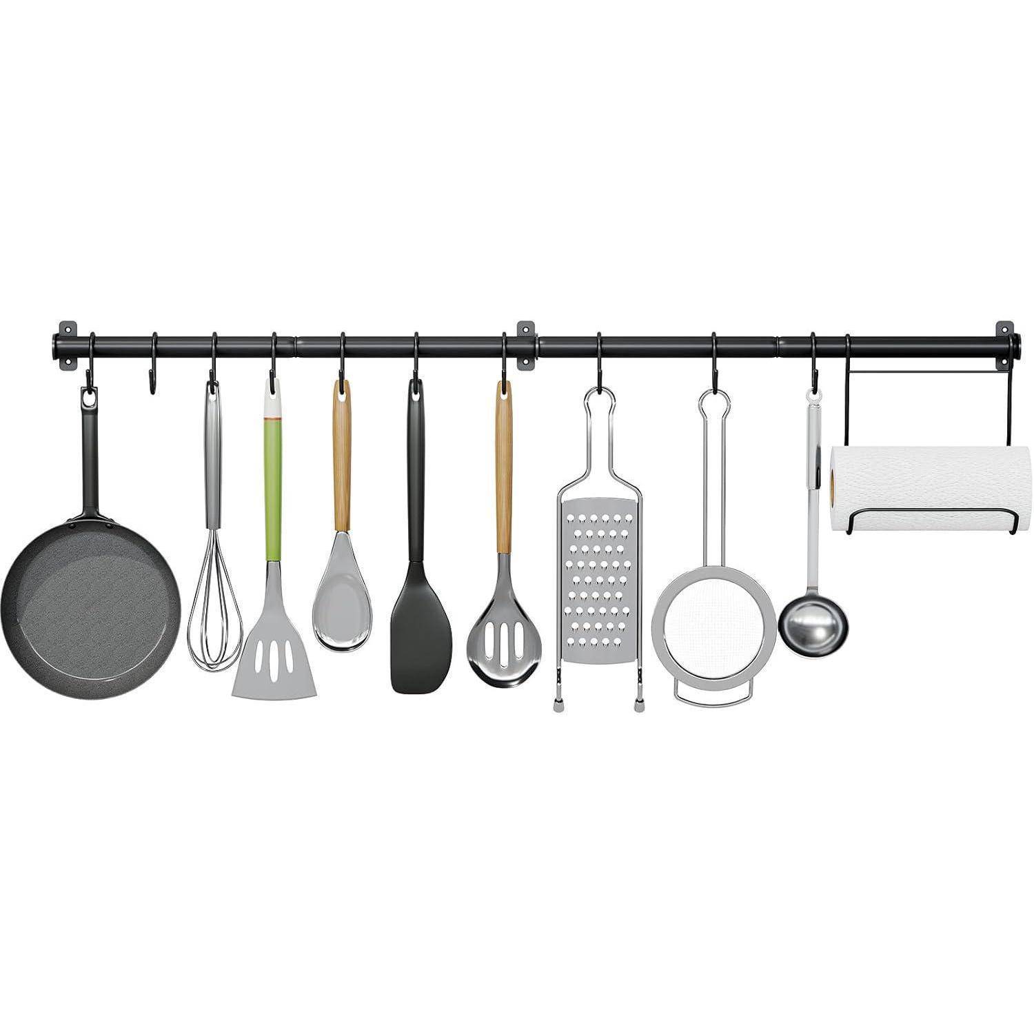 Küchenhalter 110cm Stahl 10 S Haken 2 stange küchenutensilien