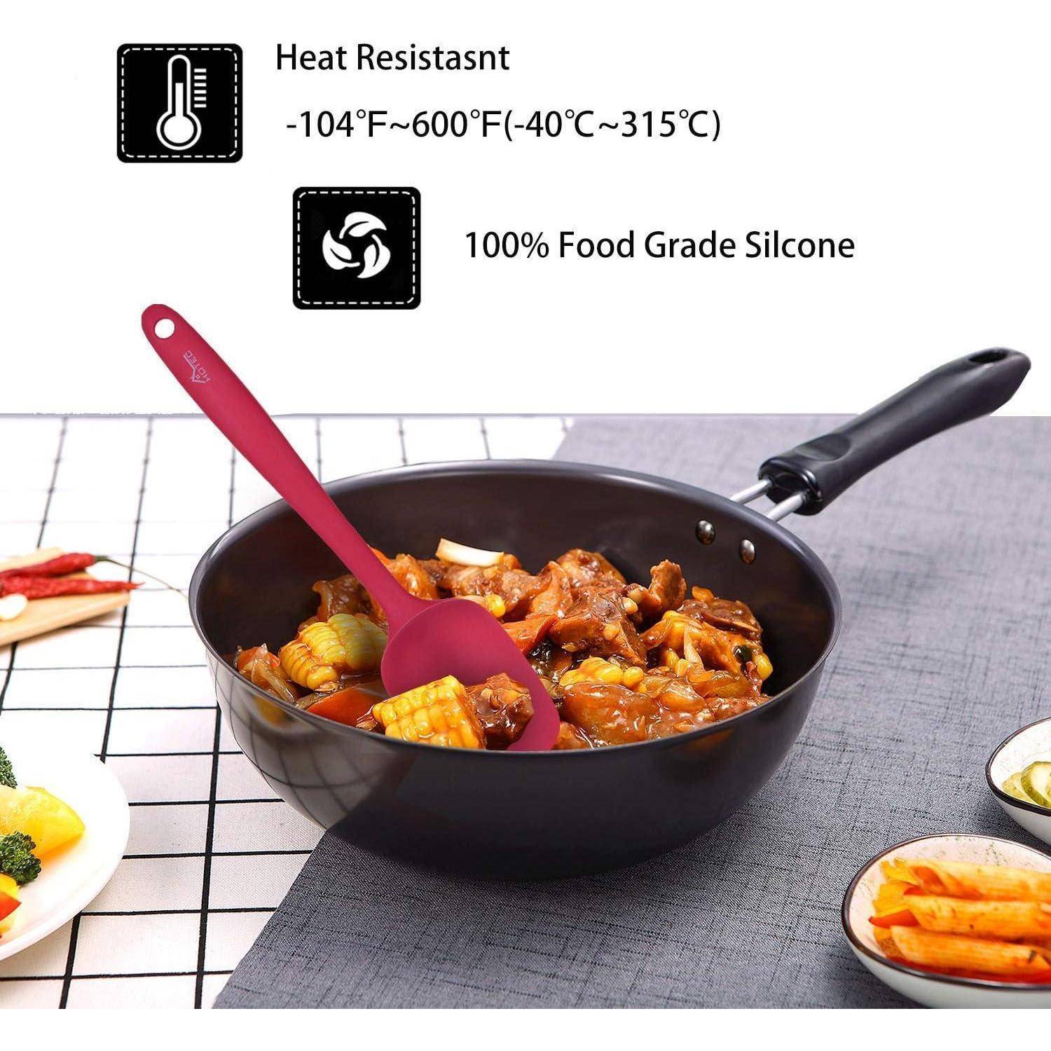 Spatel Silikon Teigschaber Set 5er Backen Kochen Mischen Rot