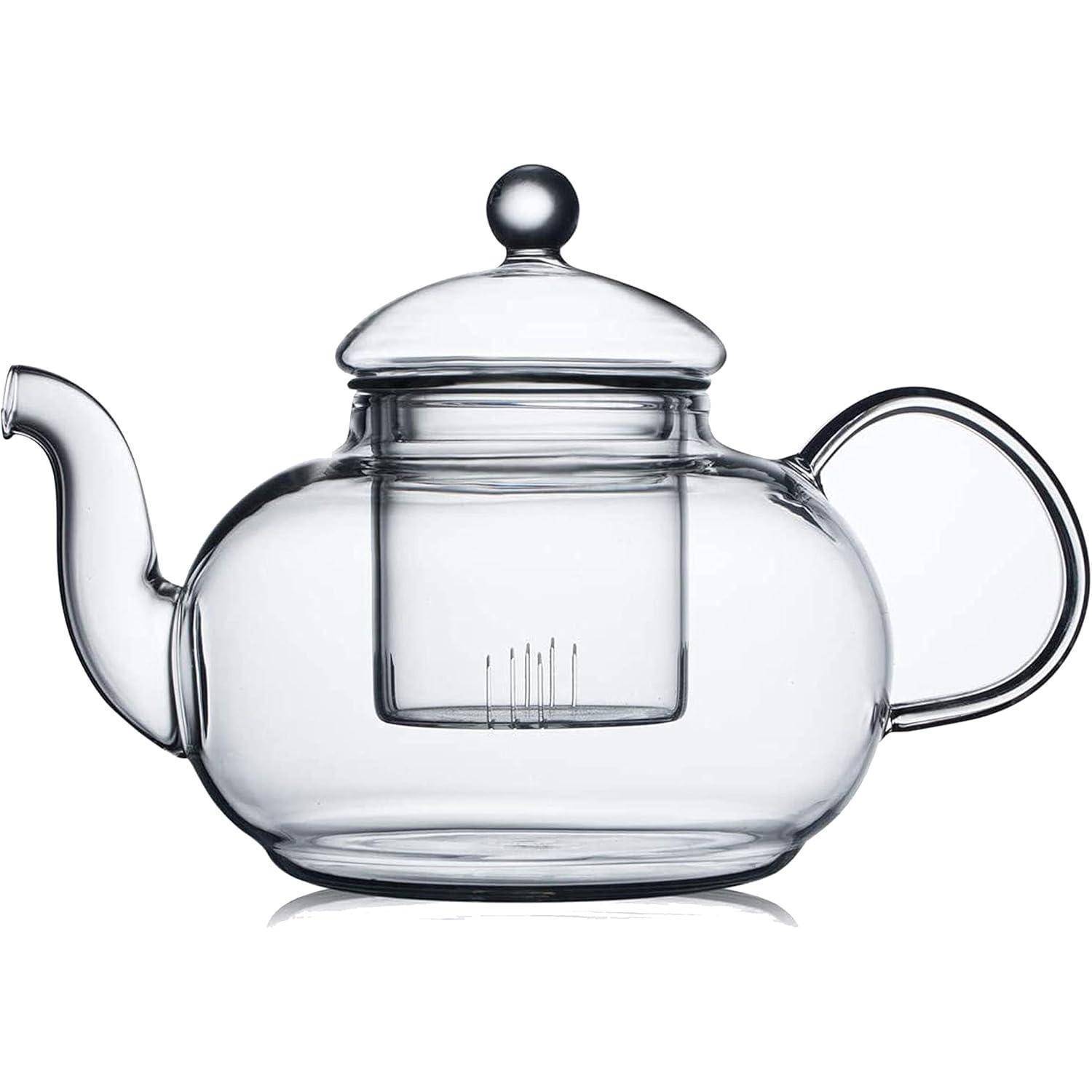 Teekanne Glas Siebeinsatz Herdplattensicher 1200ml 40.6 OZ