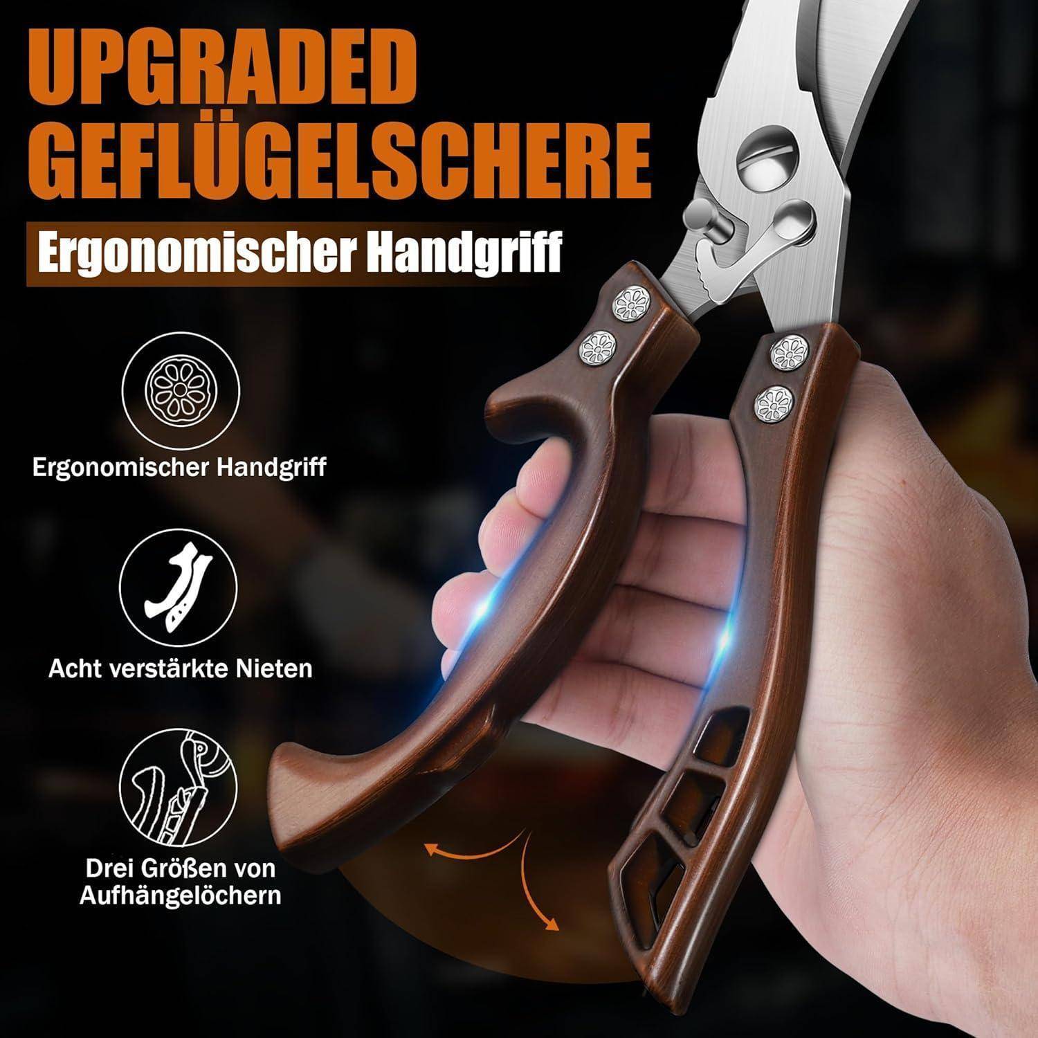 Geflügelschere Küchenschere Knochenschere Edelstahl Traditionell