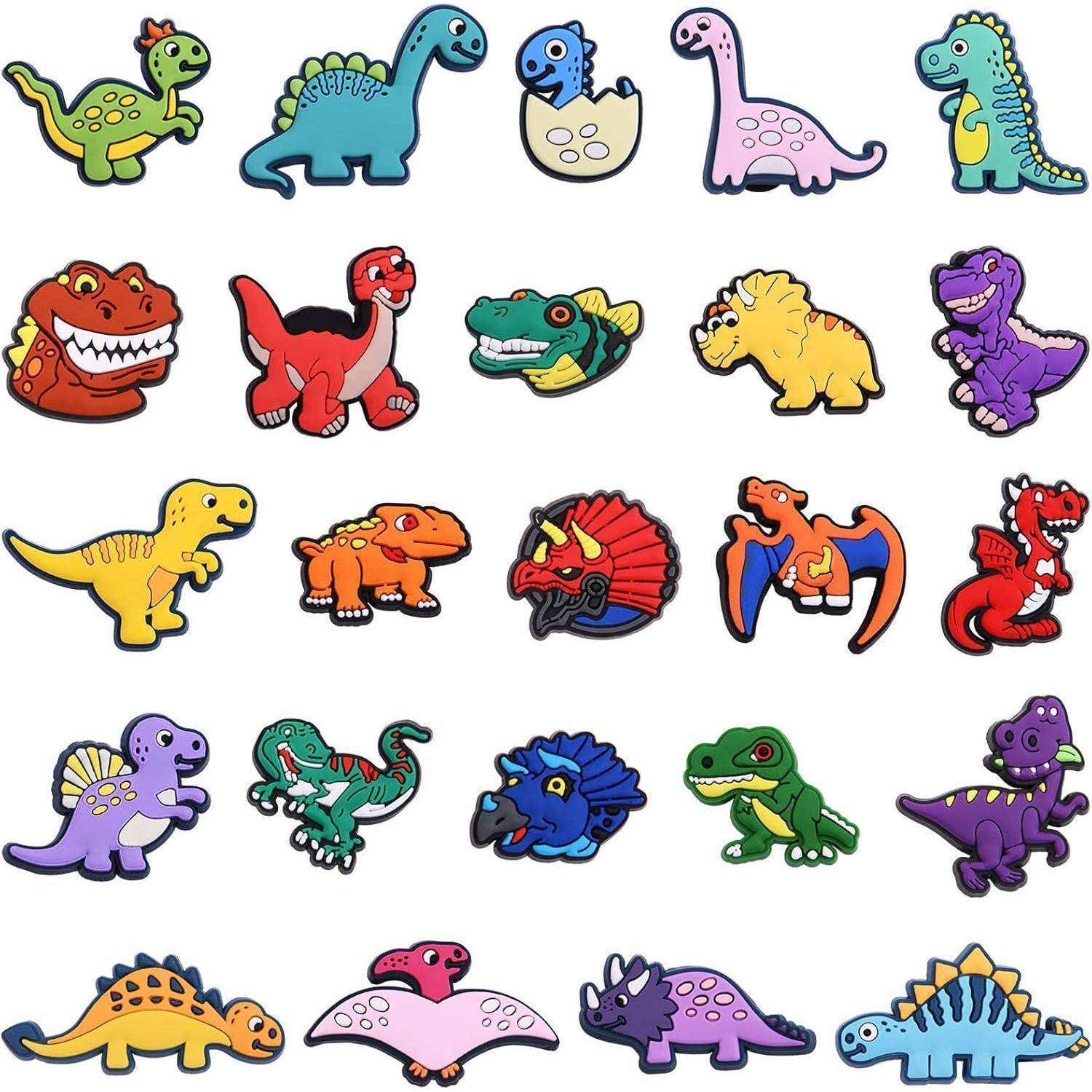 Schuhcharms Kinder Cartoon PVC Clogs Dinosaur 24 Stück