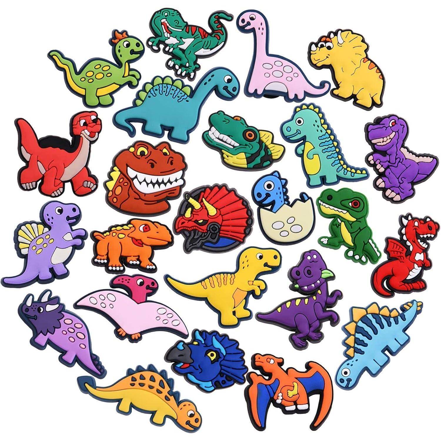Schuhcharms Kinder Cartoon PVC Clogs Dinosaur 24 Stück