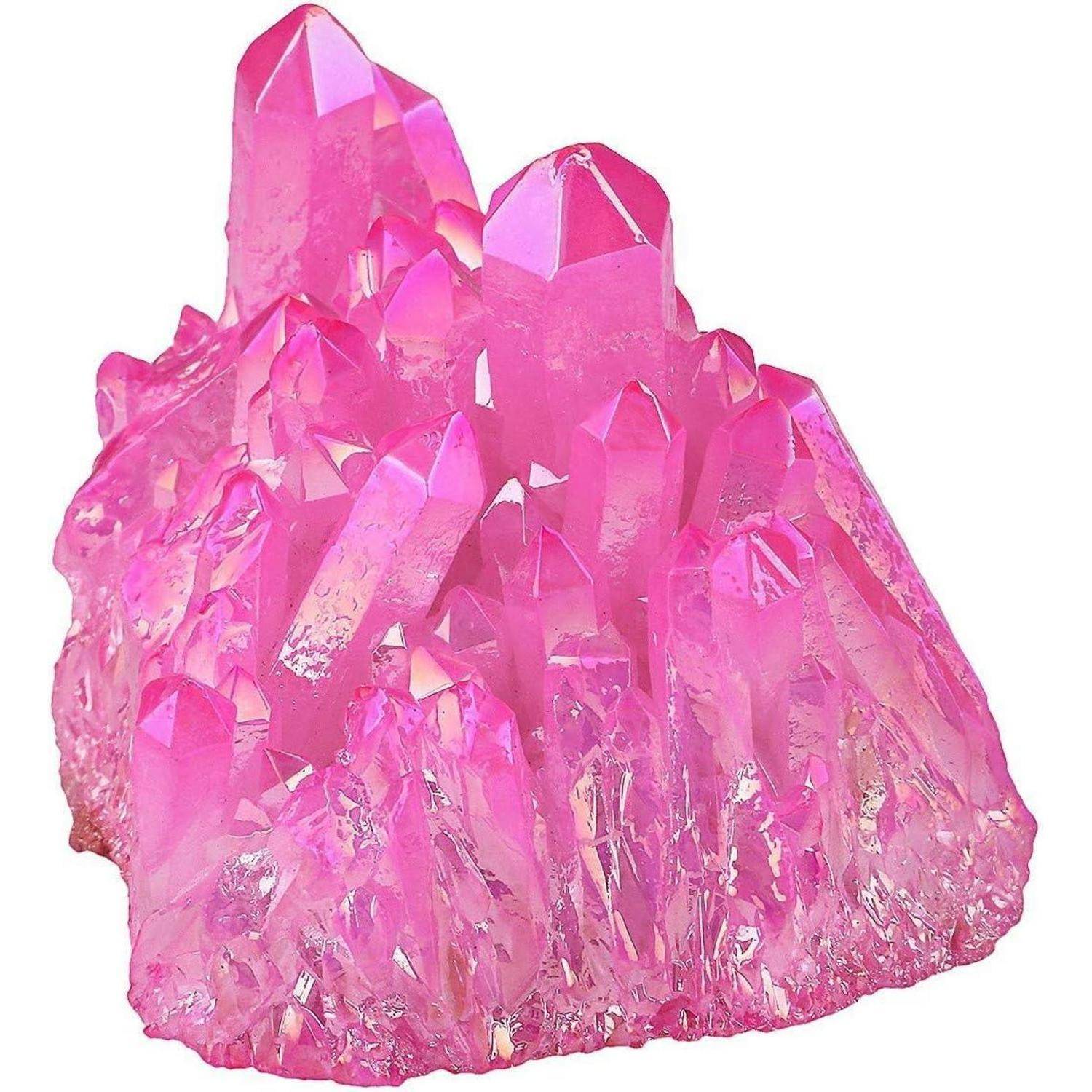 Bergkristall Titanbeschichtet 30 x 17x 15 mm - 70 x 45 x 60 mm Fuchsia