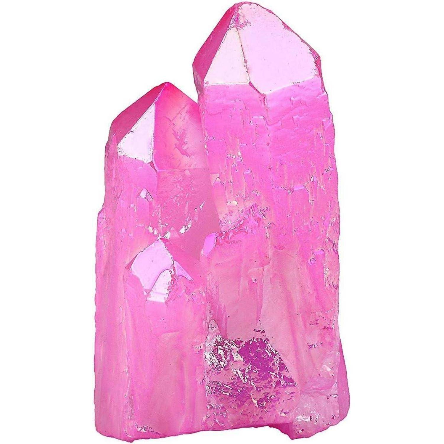 Bergkristall Titanbeschichtet 30 x 17x 15 mm - 70 x 45 x 60 mm Fuchsia