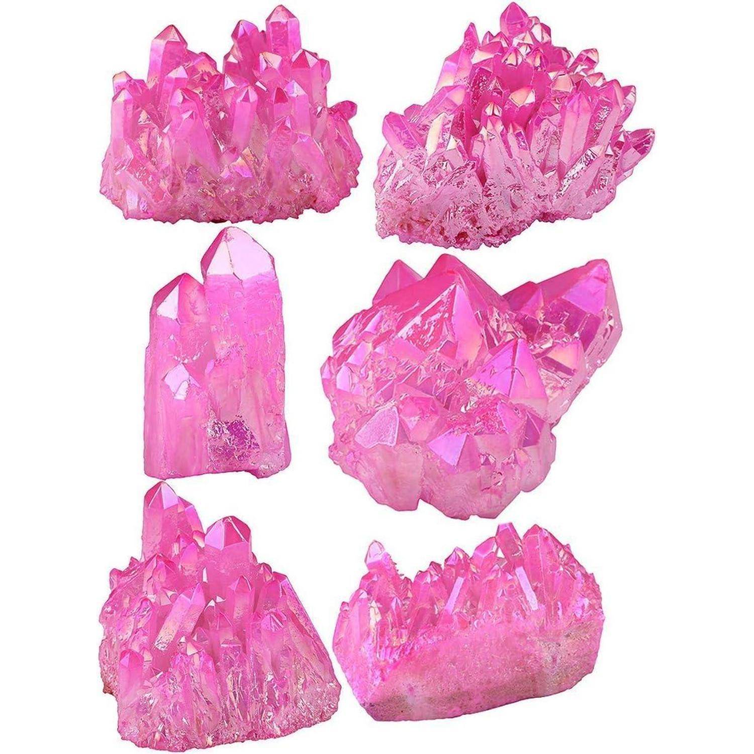 Bergkristall Titanbeschichtet 30 x 17x 15 mm - 70 x 45 x 60 mm Fuchsia