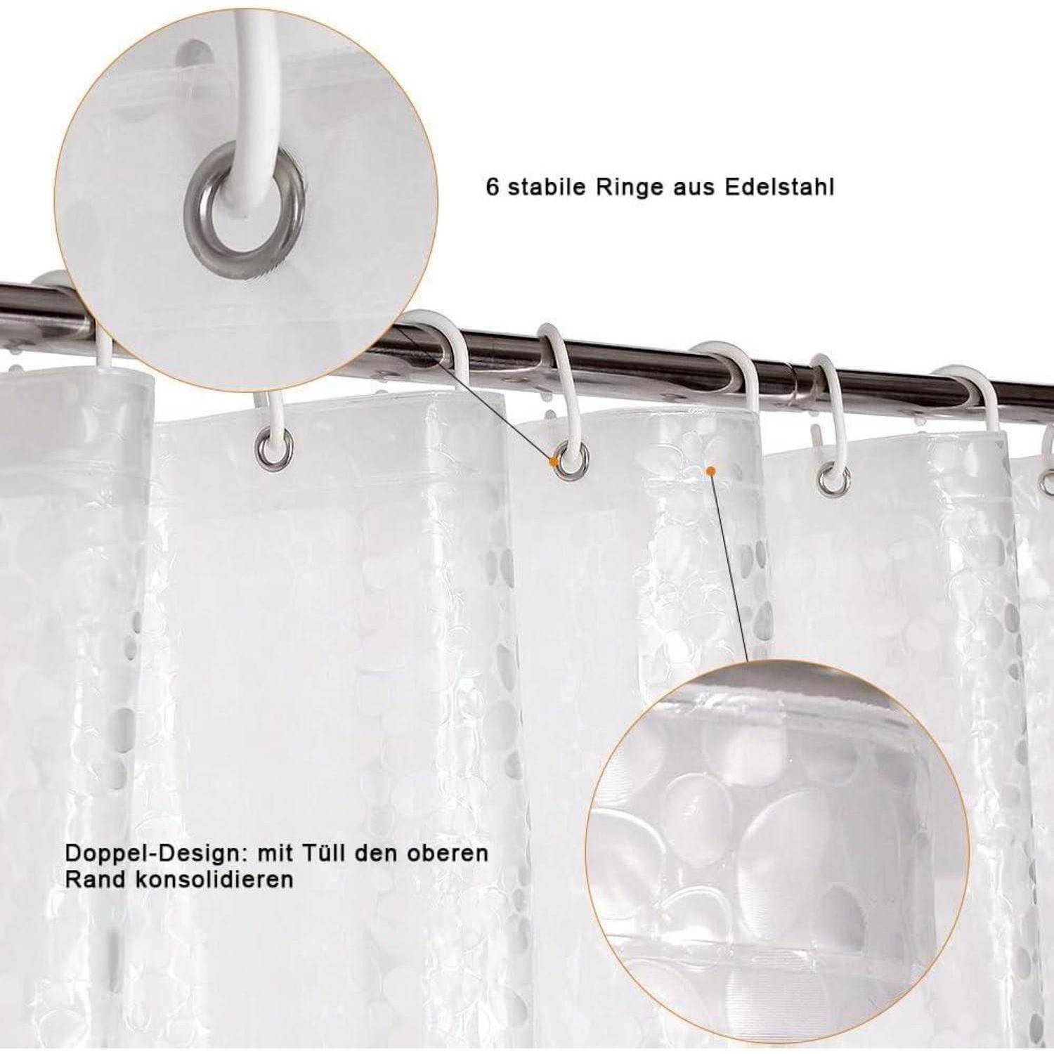 Duschvorhang Wasserdicht A-transparent H180 x B92 cm (1er Pack)