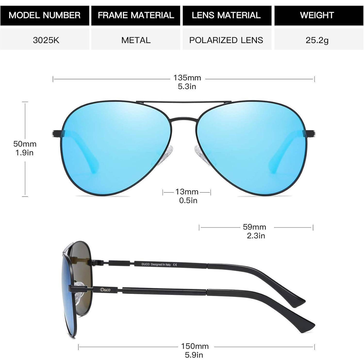 Sonnenbrille Pilotenbrille Herren Gestell Schwarz Gläser Blau
