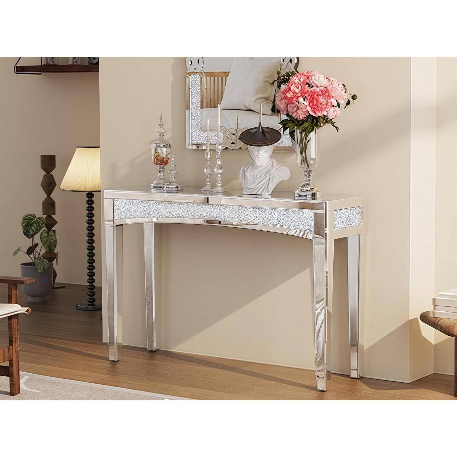 Konsolentisch Flurtisch Eingangstisch Glastisch 120×35×79cm