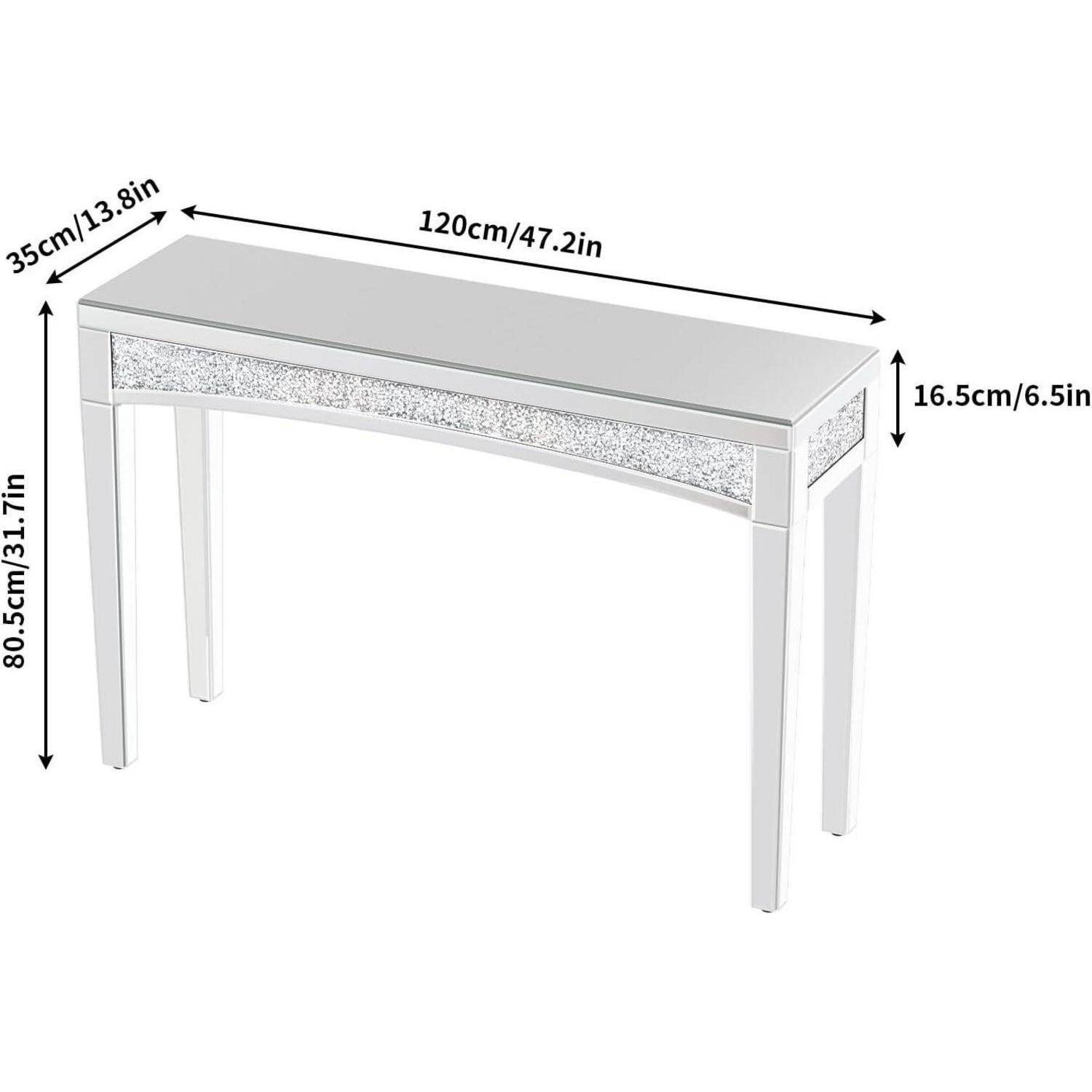 Konsolentisch Flurtisch Eingangstisch Glastisch 120×35×79cm
