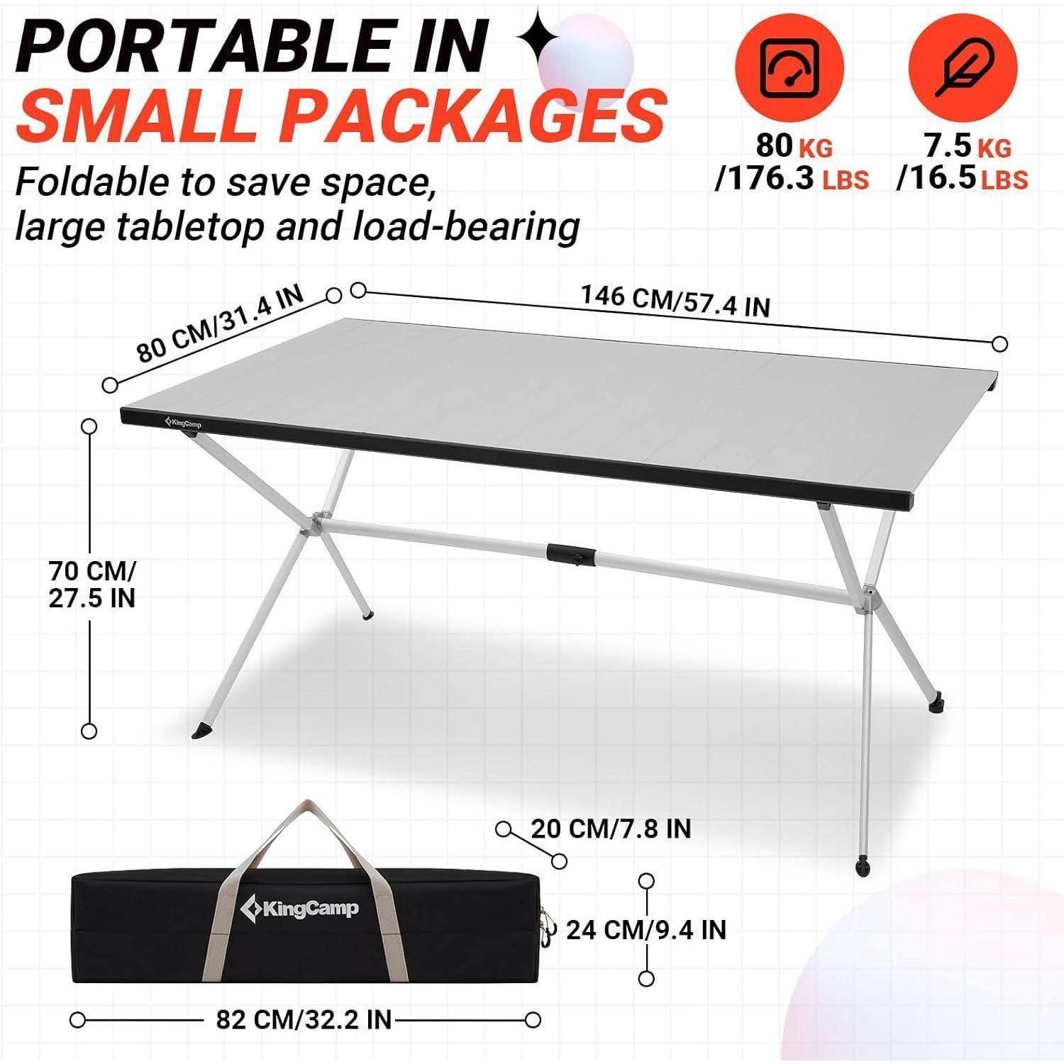 Campingtisch klappbar Aluminiumrahmen aufrollbar #6p X Ultraleicht