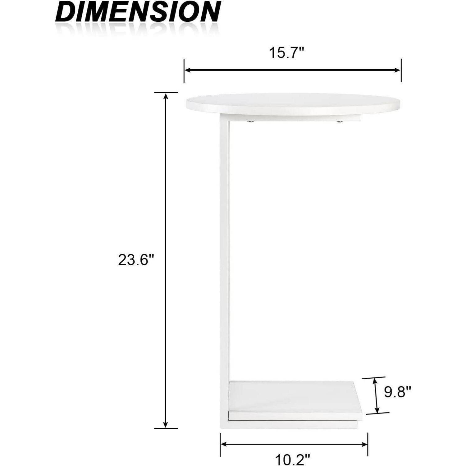 Beistelltisch Cförmiger 2er Nachttisch Weiß 40*40*60cm(2er Set)