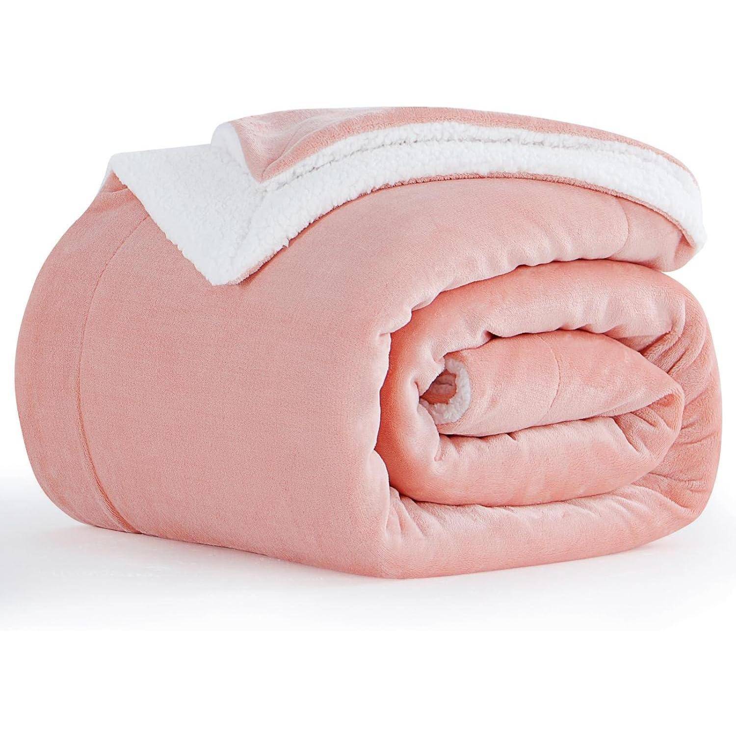 Kuscheldecke Sofadecke Couchdecke Sherpa Fleece 150 x 200 cm Rosa