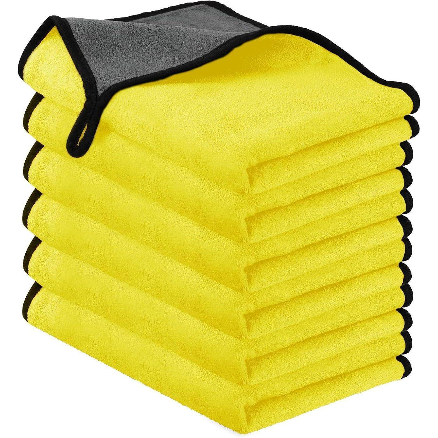 Mikrofasertücher Auto Motorrad Gelb 6 Stück 500gsm 30x40cm