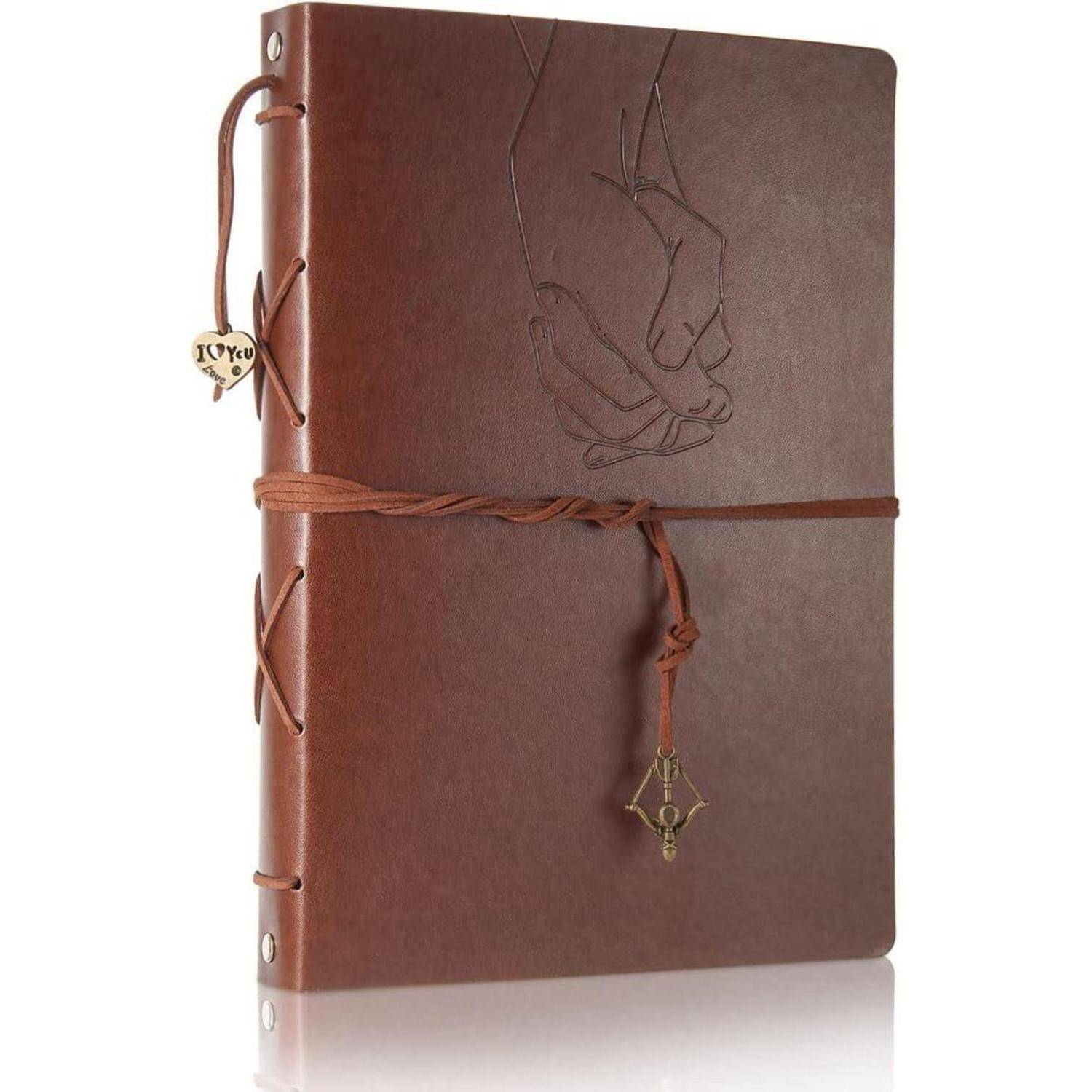 Fotoalbum Leder Scrapbook Klein(22x18CM) Händchen Halten