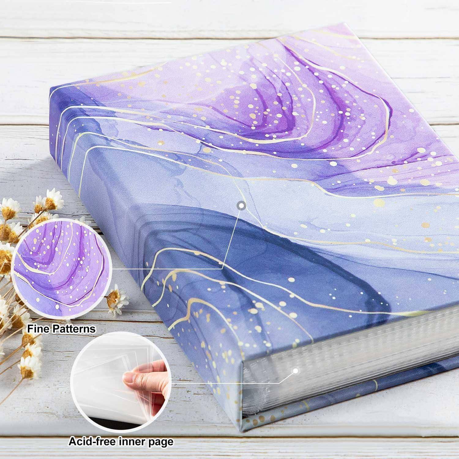 Fotoalbum 10x15cm Einsteckalbum 50 Fotos 2 Stück Violettes Gold