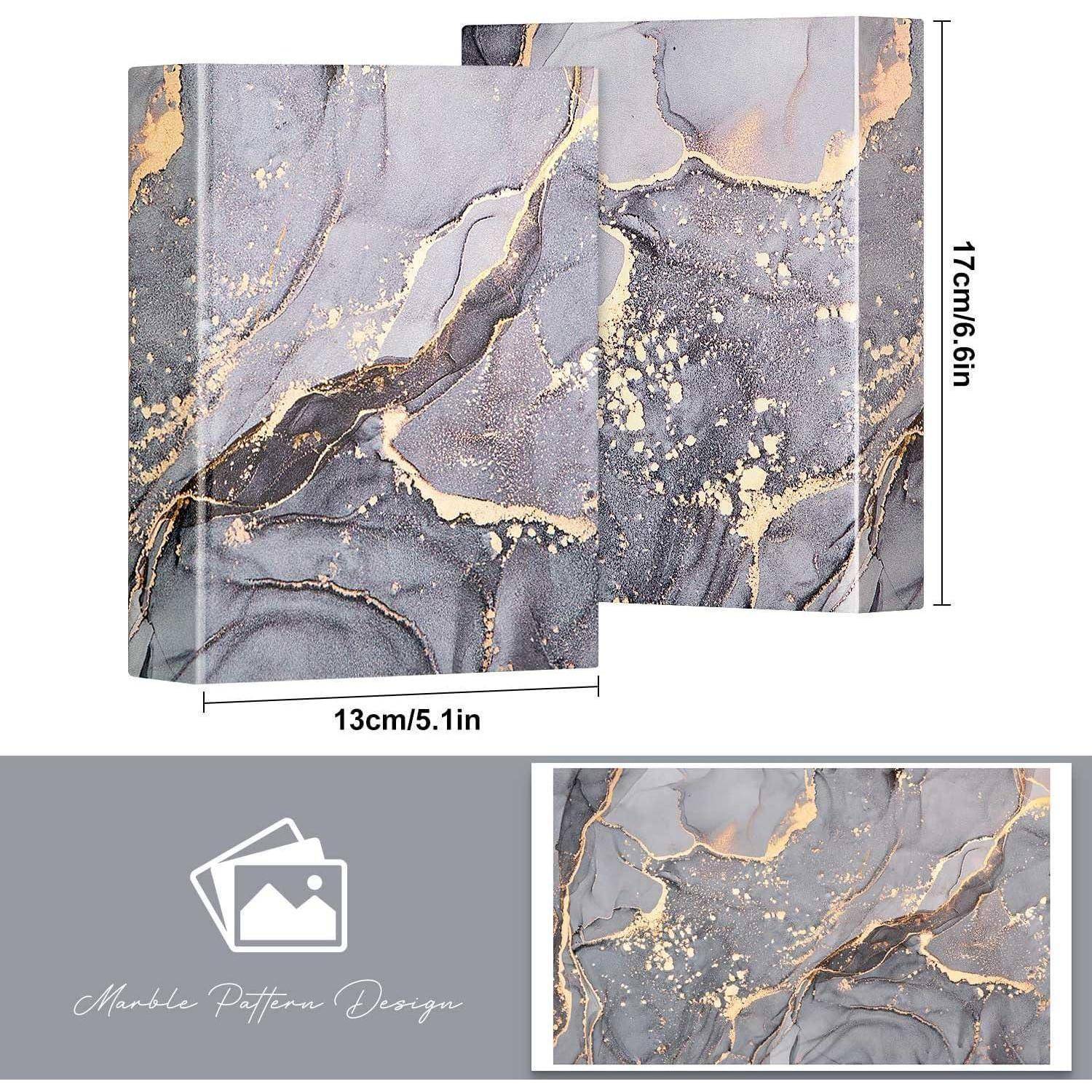 Fotoalbum 10x15cm Einsteckalbum 50 Fotos 2 Stück Graues Gold