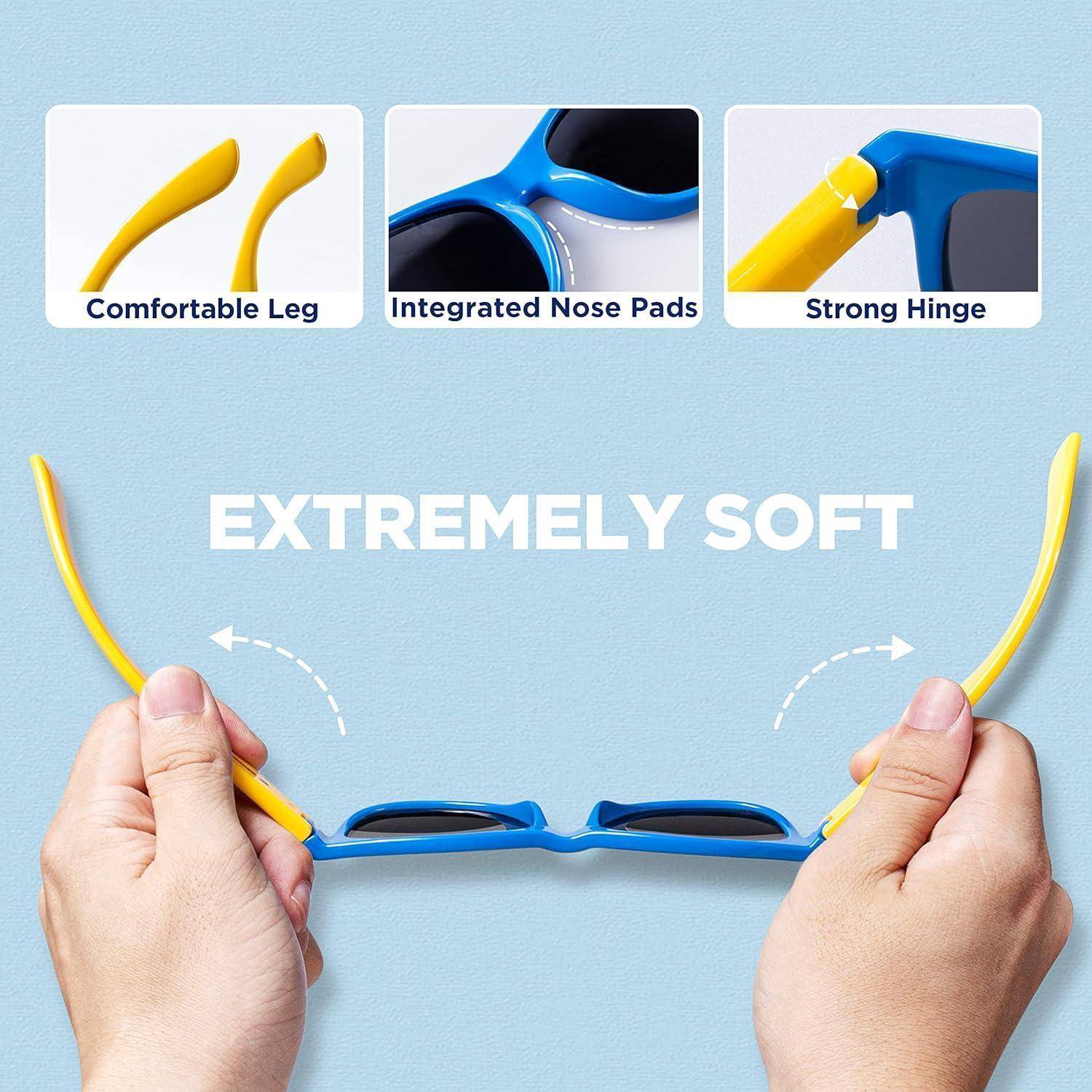 Sonnenbrille Kinder polarisierte Riemen 004-2 Himmelblau