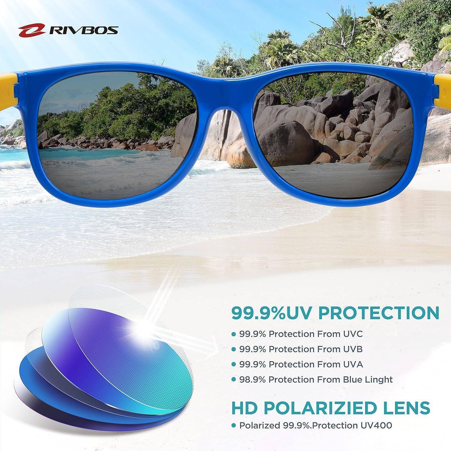 Sonnenbrille Kinder polarisierte Riemen 004-2 Himmelblau