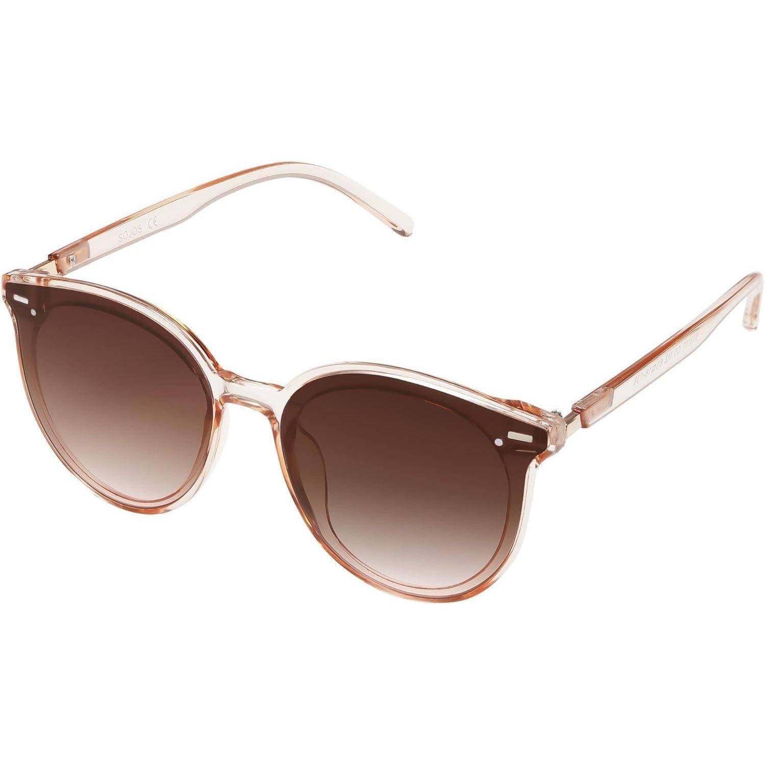 Sonnenbrille Runde Retro Damen Herren SJ2067 Braun Rahmen Braun Linse