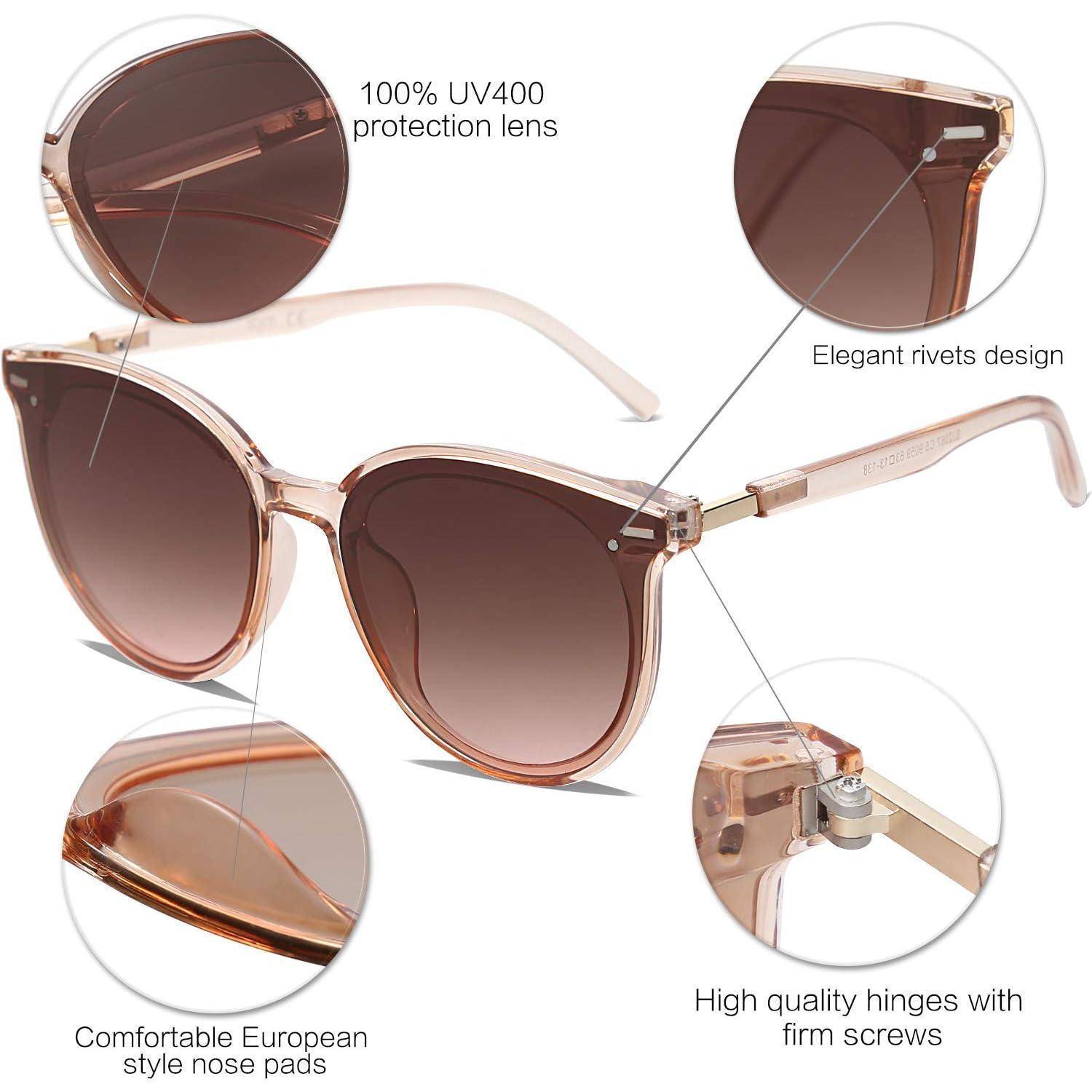 Sonnenbrille Runde Retro Damen Herren SJ2067 Braun Rahmen Braun Linse