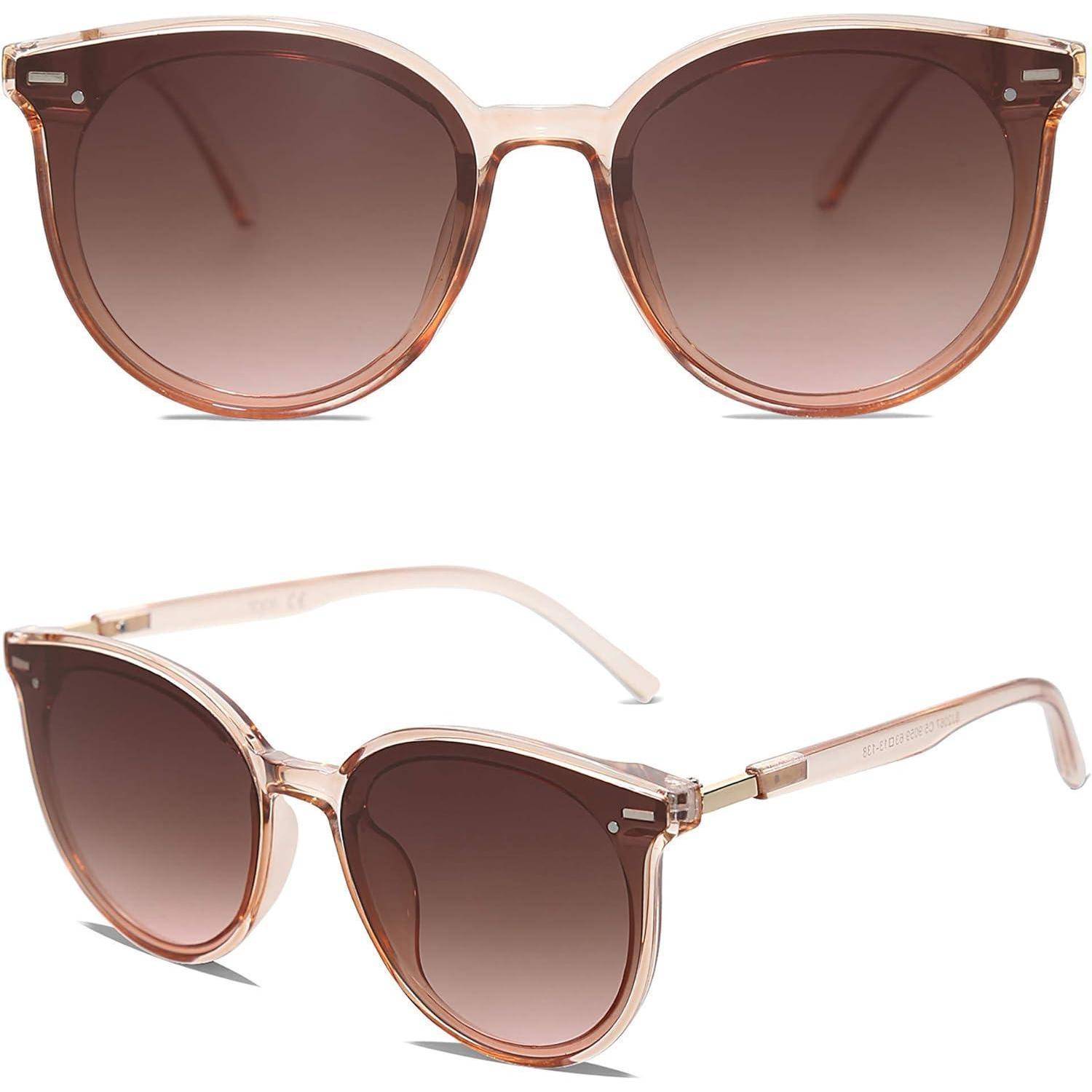 Sonnenbrille Runde Retro Damen Herren SJ2067 Braun Rahmen Braun Linse