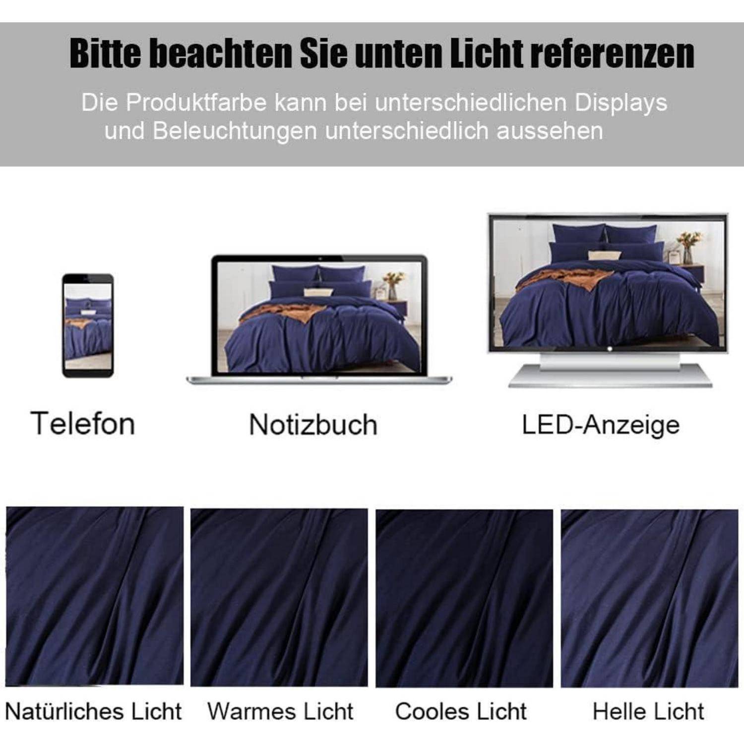 Kissenbezug Mikrofaser Reißverschluss 40 x 40 cm 2 Stück Marineblau