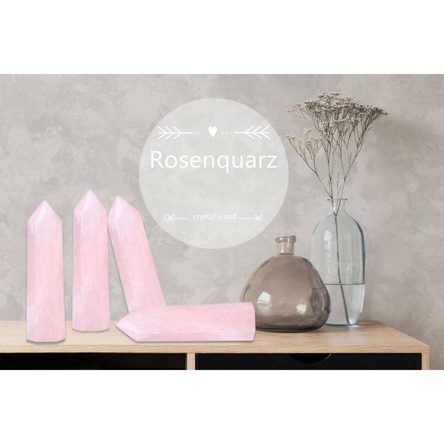 Rosenquarz Turm Edelstein Kristall Stab Meditation 4 Zoll Rosenquarz