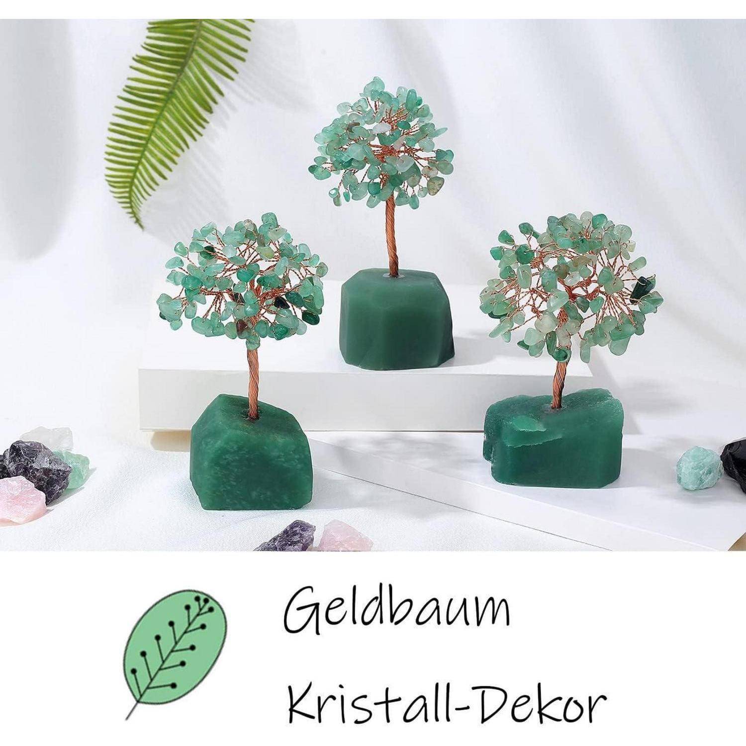 Kristallbaum Geldbaum Lebensbaum Trommelsteine Feng D-grün Aventurin