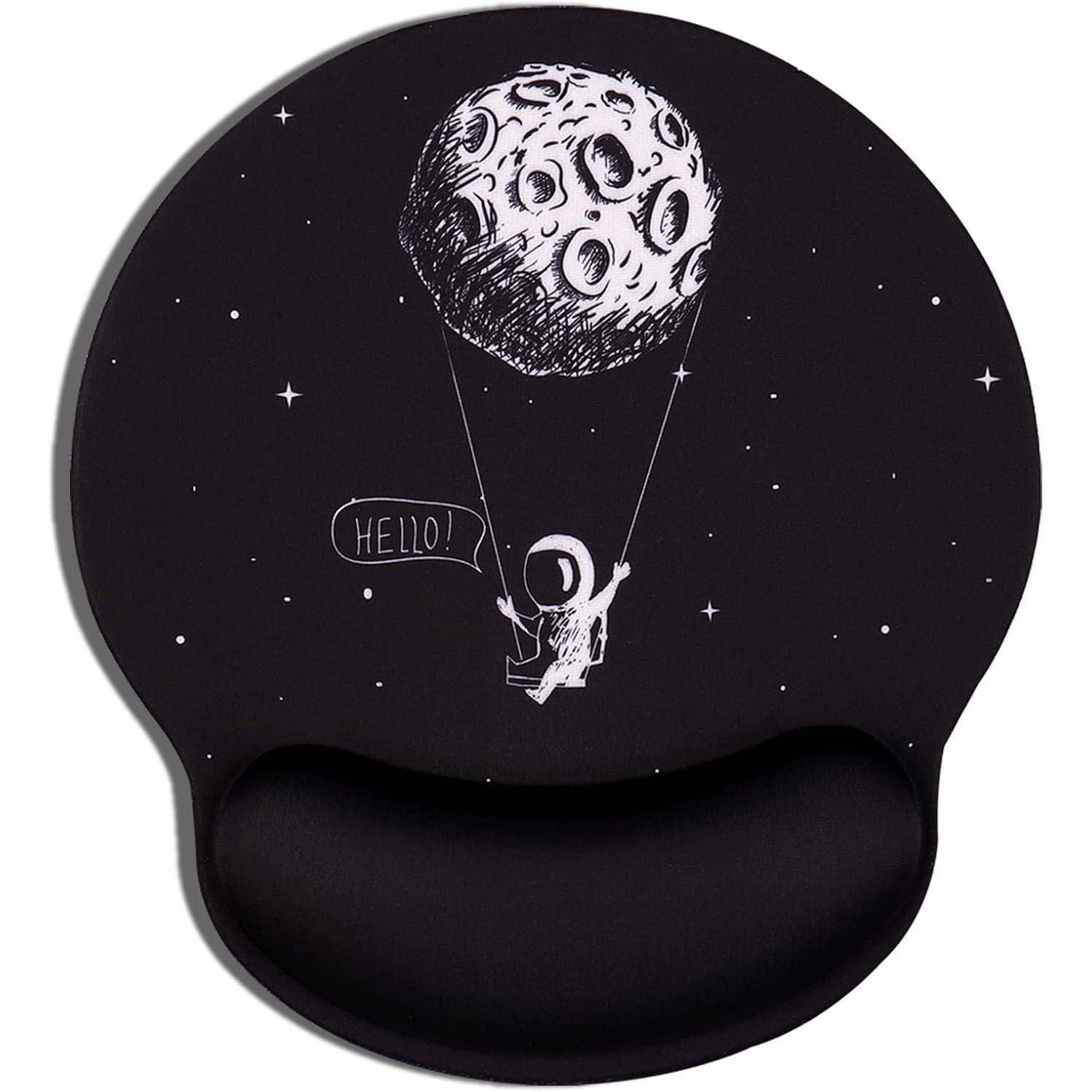 Mauspad Gelkissen Gel Handauflage Motiv Schwarz MB-203